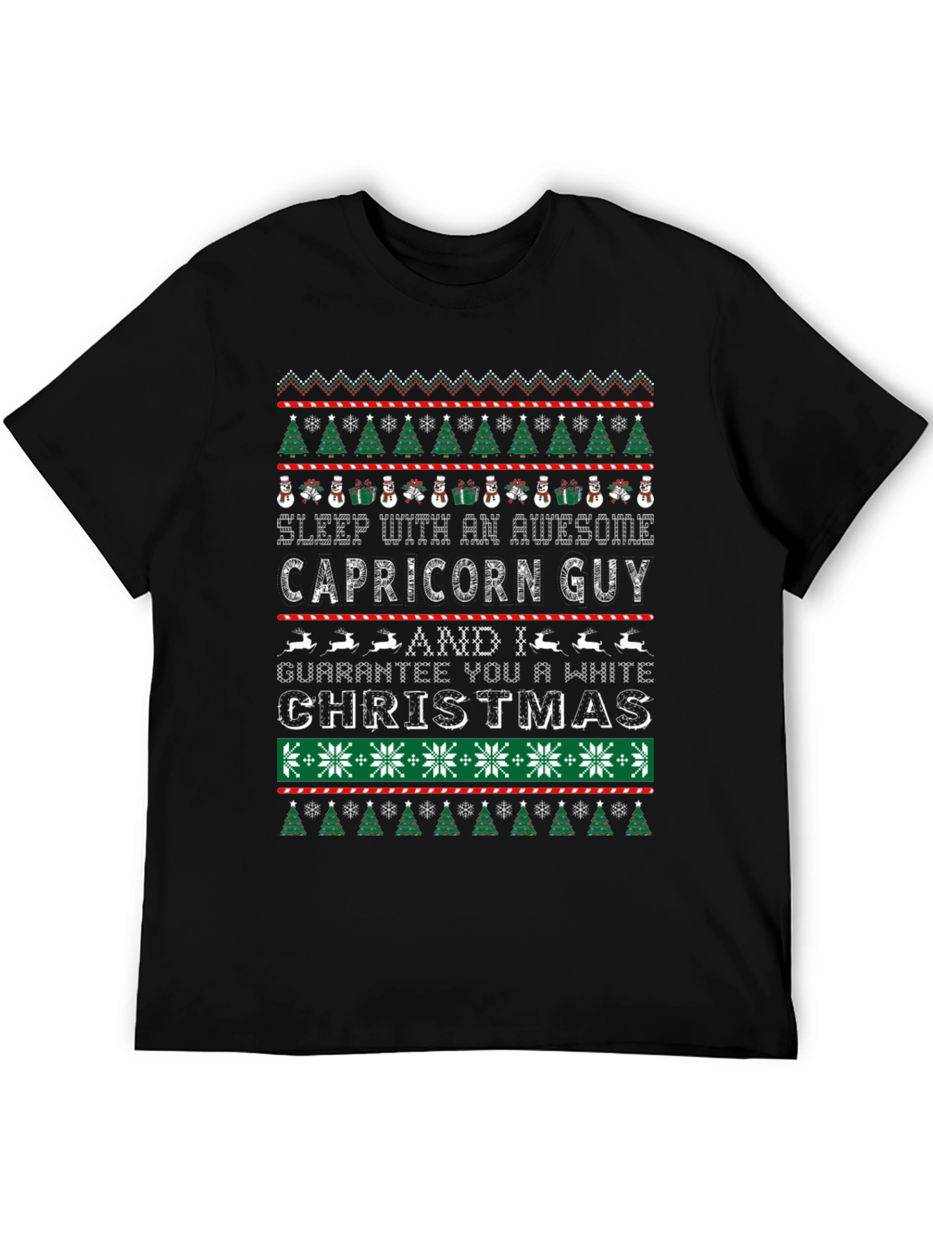 Capricorn Guy Ugly Christmas Sweater Style T-Shirt