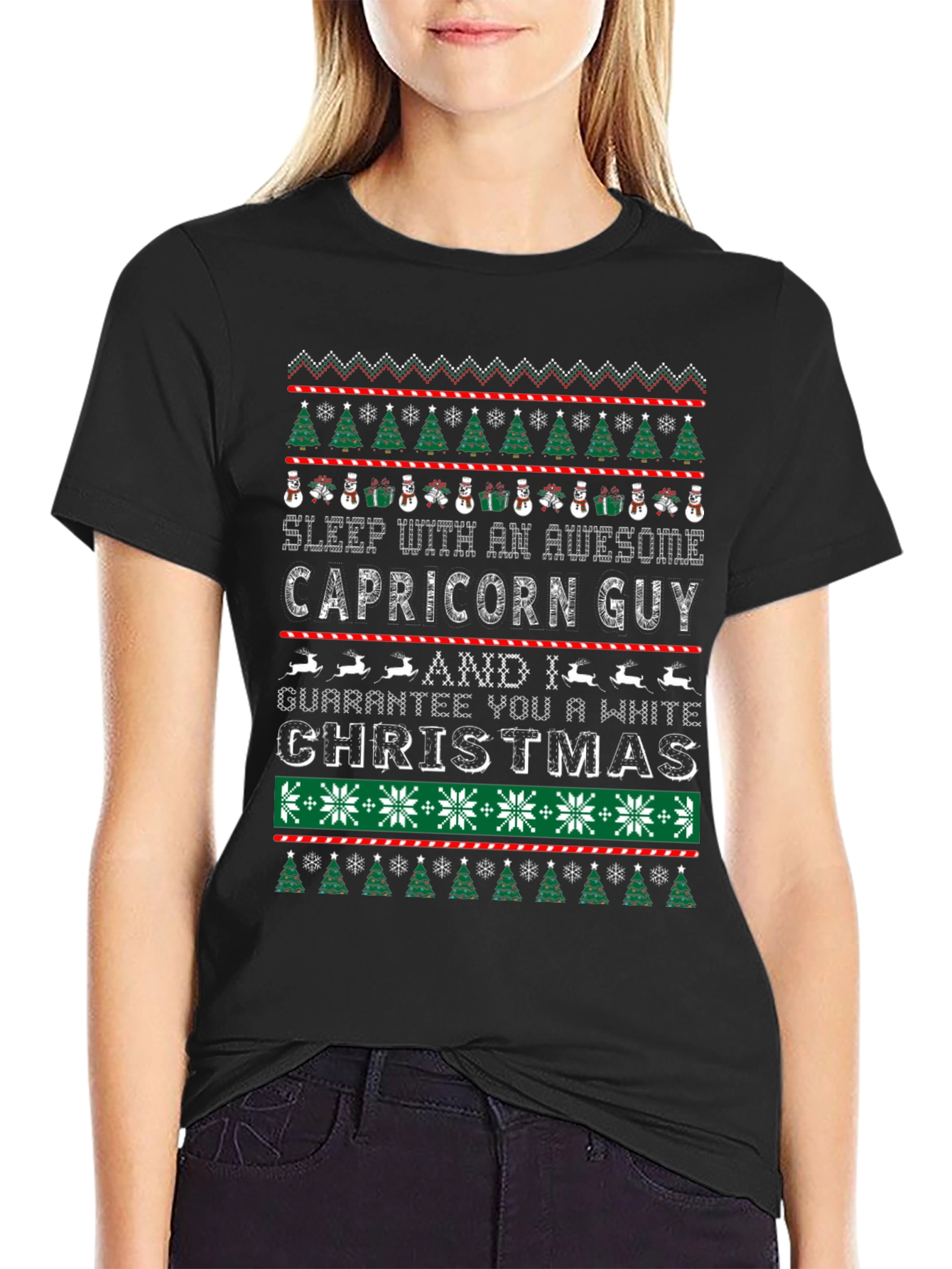 Capricorn Guy Ugly Christmas Sweater Style T-Shirt