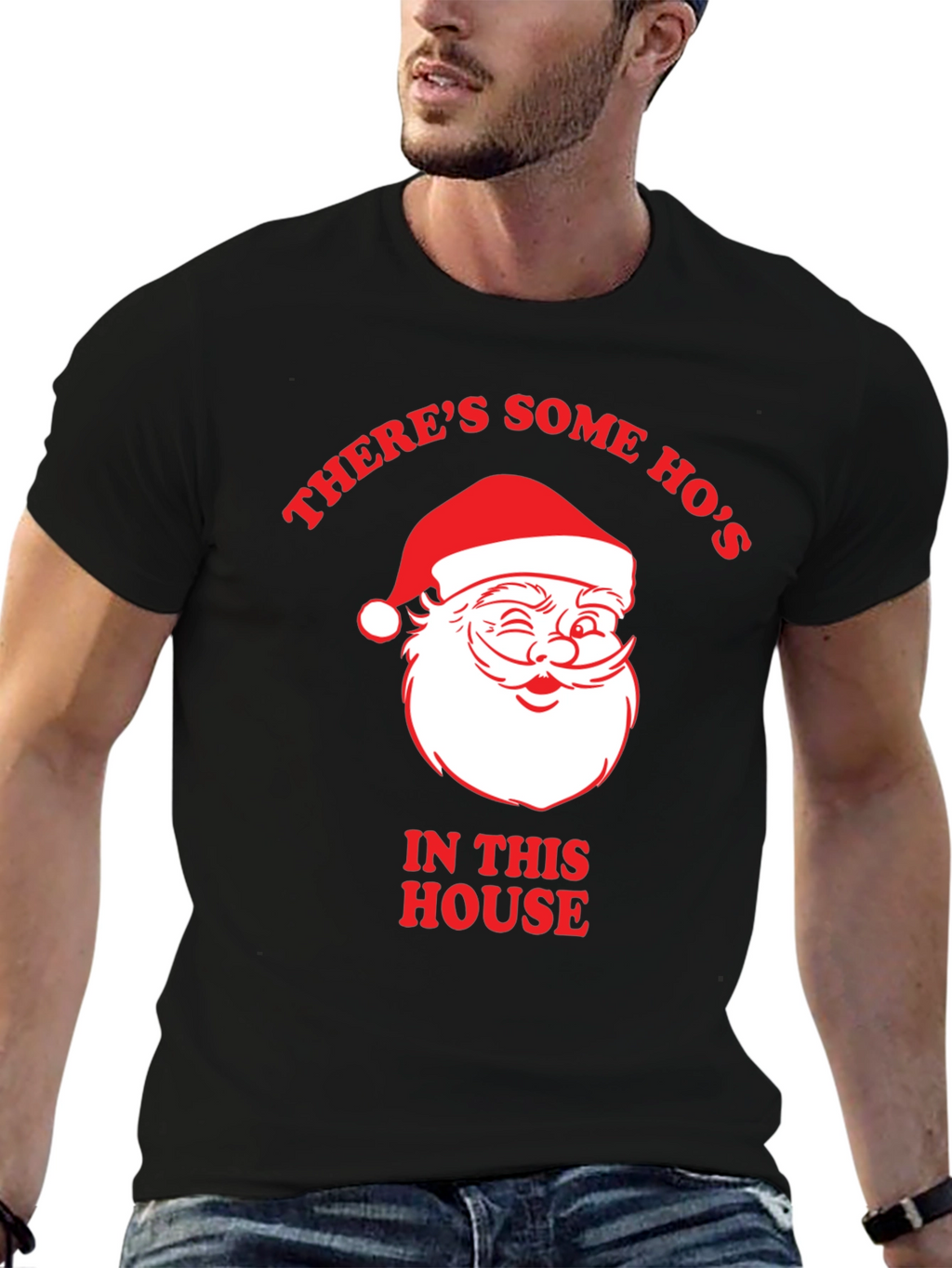 Theres Some Hos In This House Santa T-Shirt