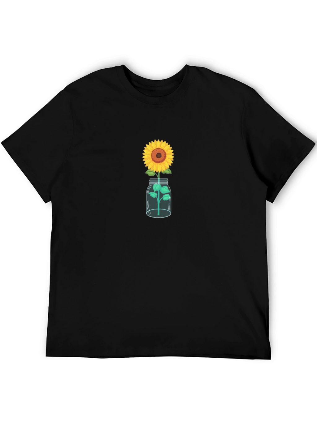 Sunflower in Jar Graphic Tee - Black