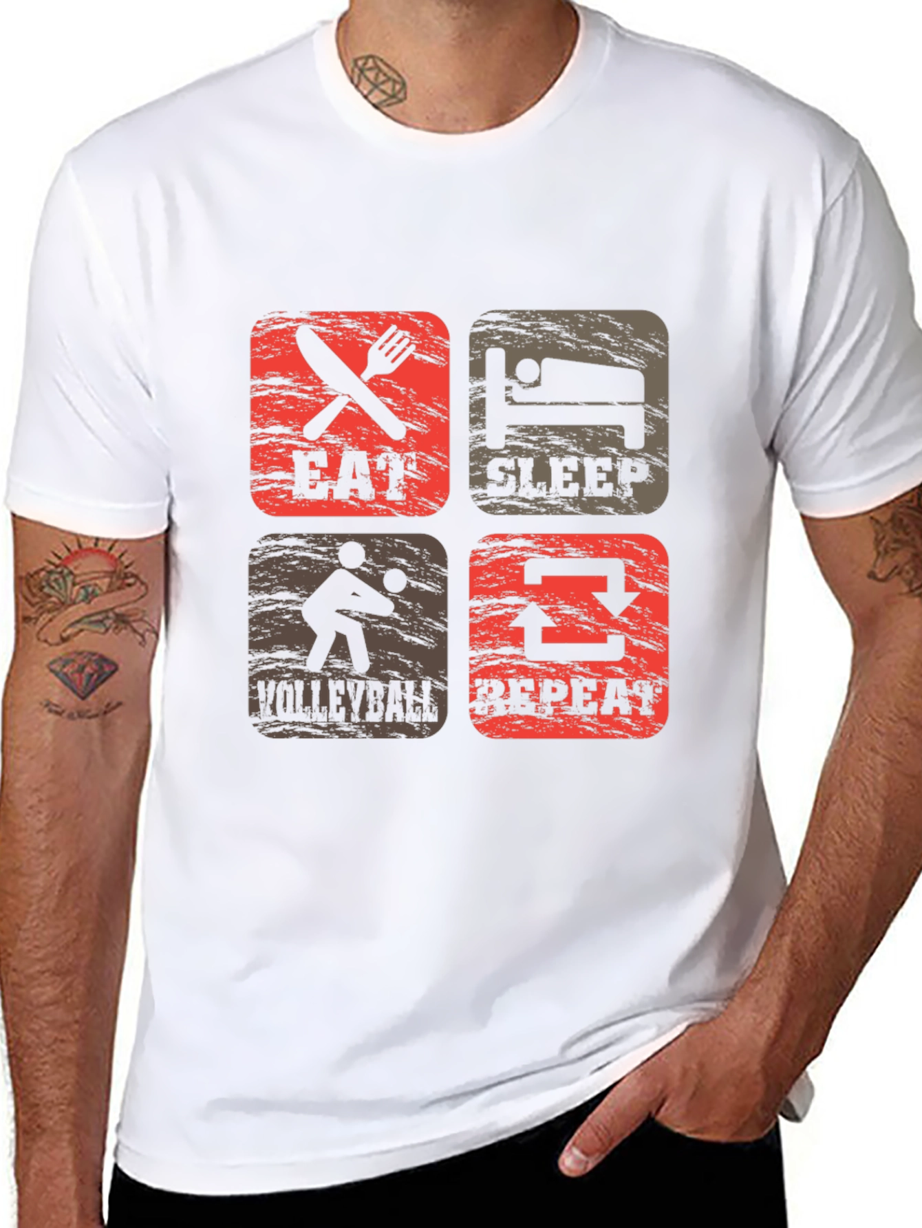 Eat Sleep Volleyball Repeat Graphic Tee