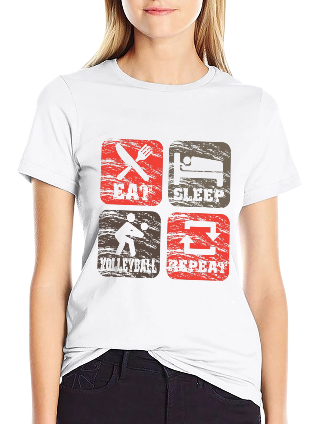 Eat Sleep Volleyball Repeat Graphic Tee