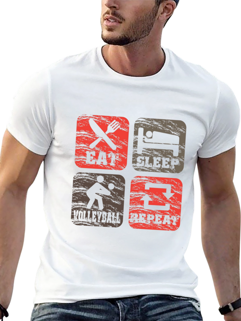 Eat Sleep Volleyball Repeat Graphic Tee