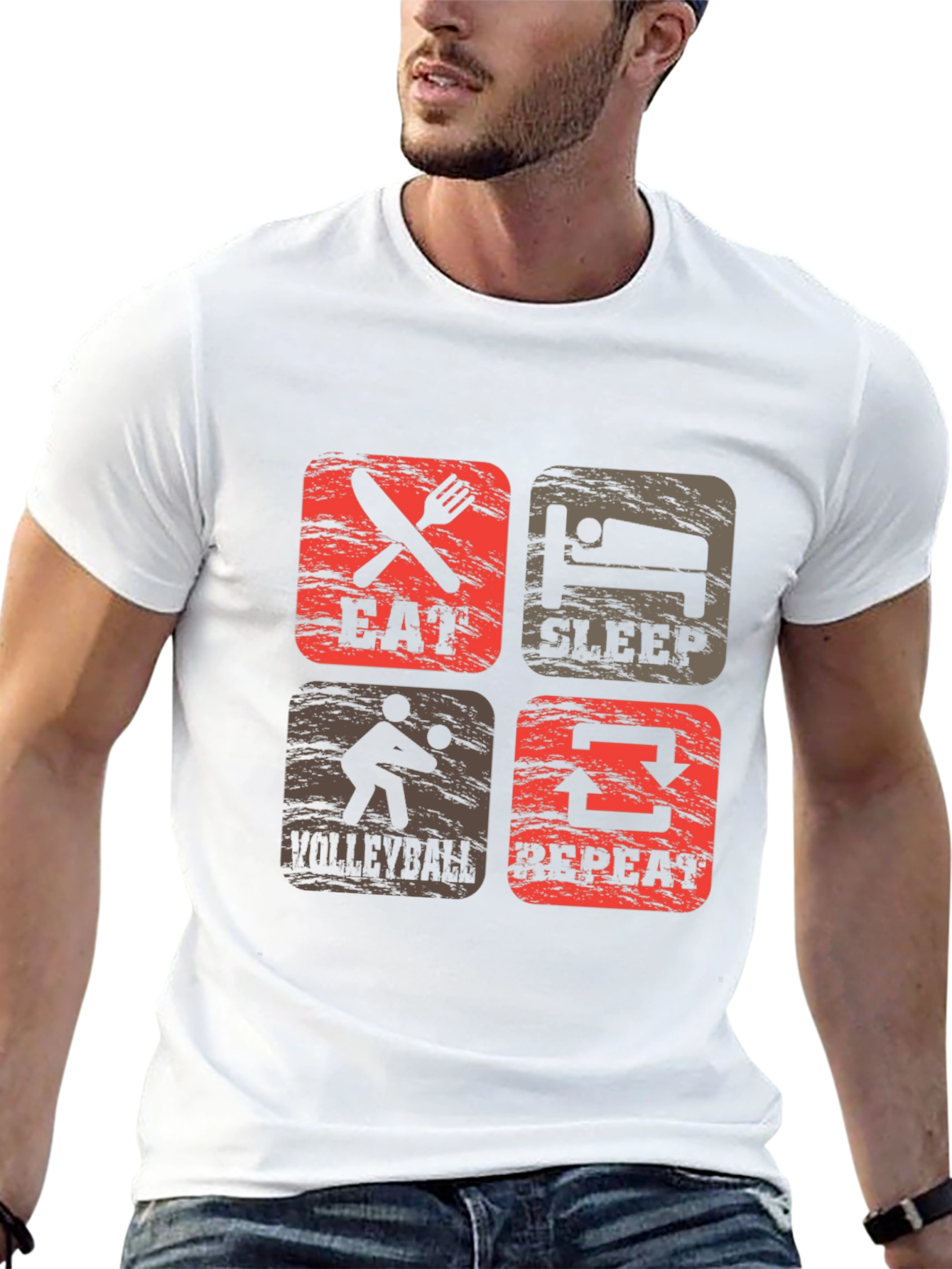 Eat Sleep Volleyball Repeat Graphic Tee
