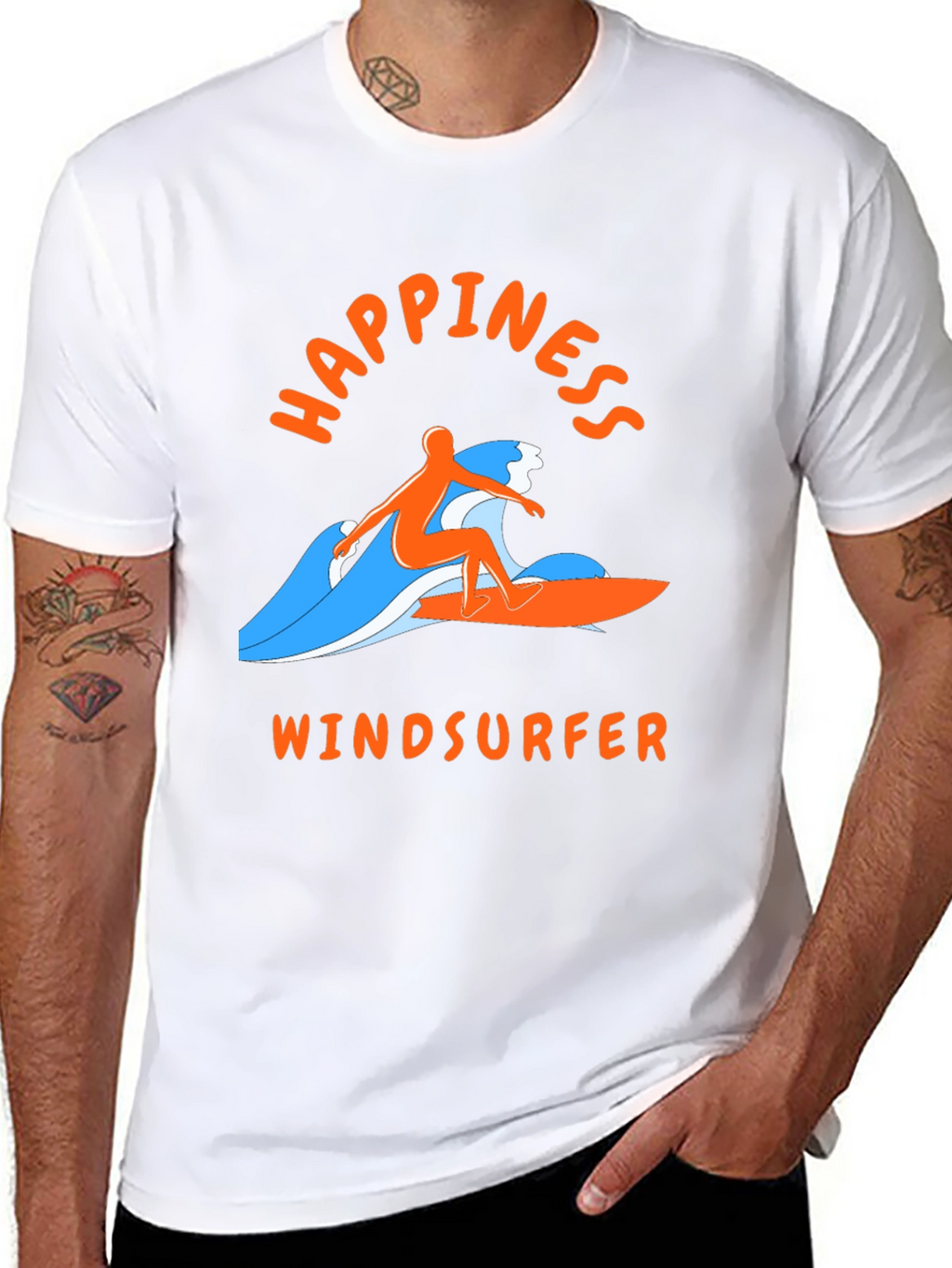 Happiness Windsurfer T-Shirt - Black
