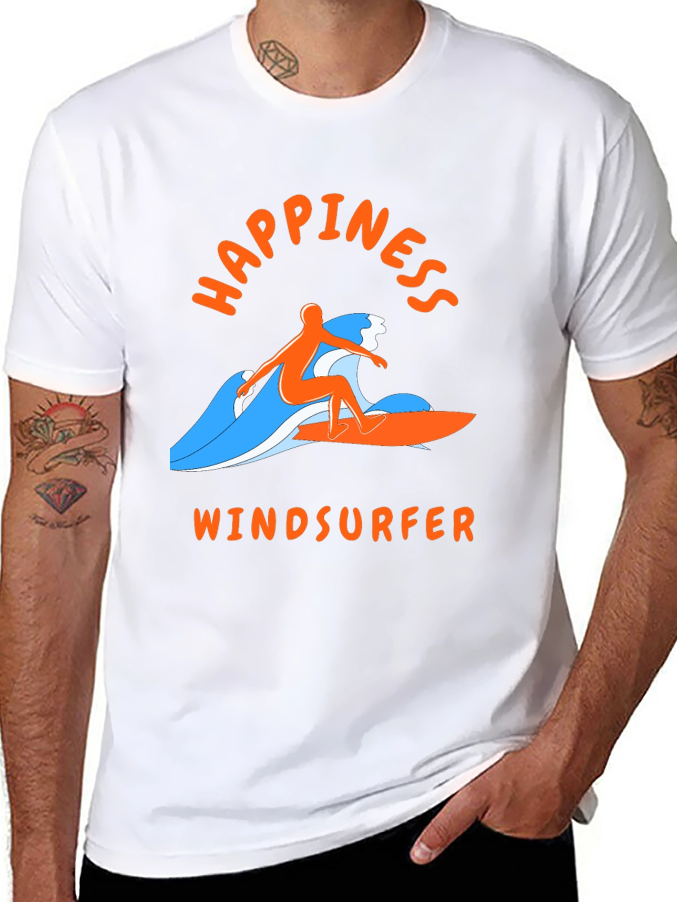 Happiness Windsurfer T-Shirt - Black