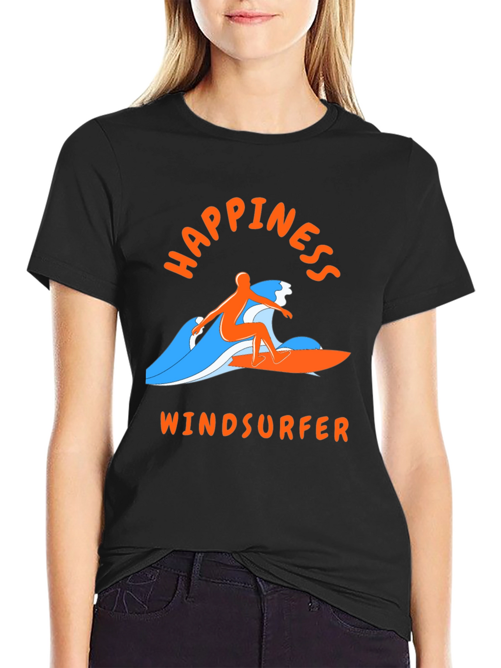 Happiness Windsurfer T-Shirt - Black