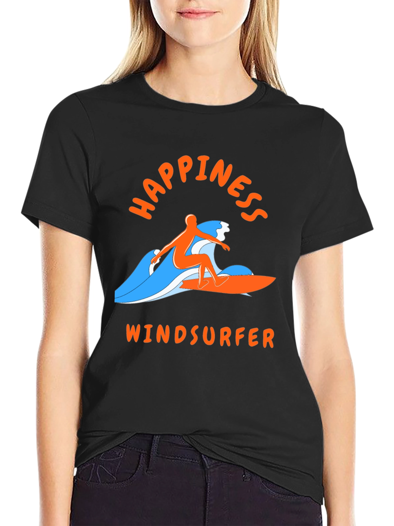 Happiness Windsurfer T-Shirt - Black