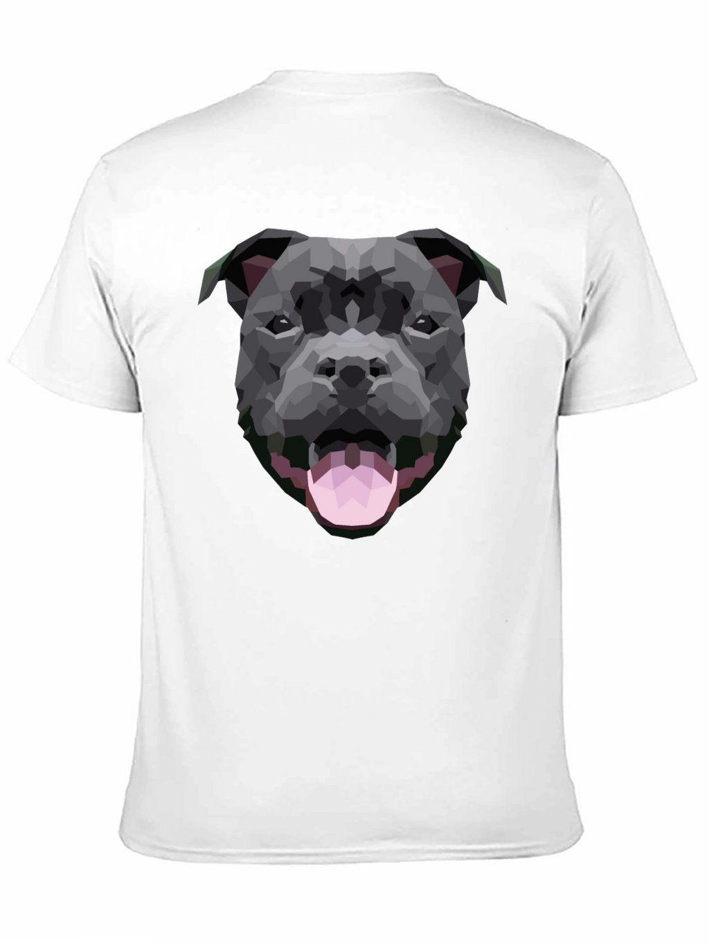 Geometric Dog Graphic Black T-Shirt