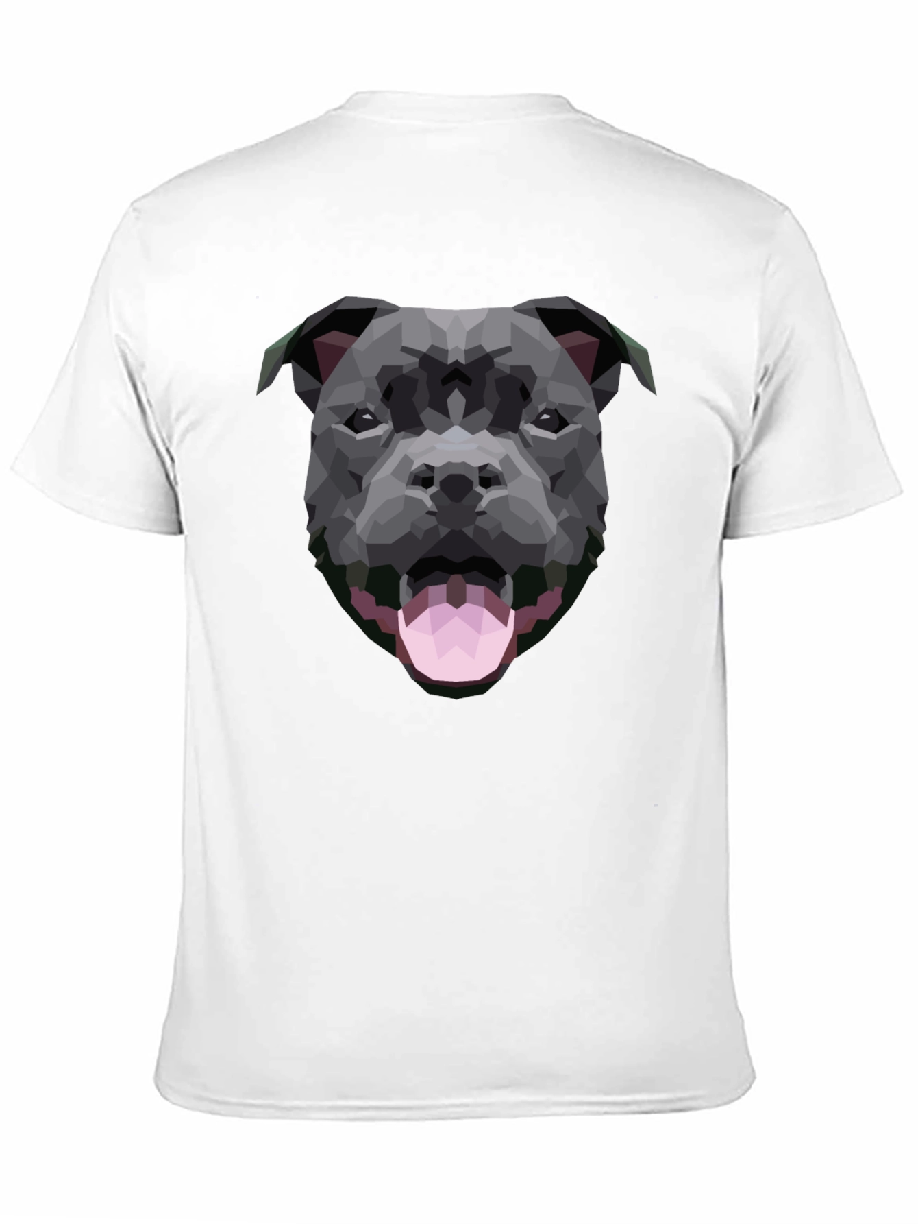 Geometric Dog Graphic Black T-Shirt