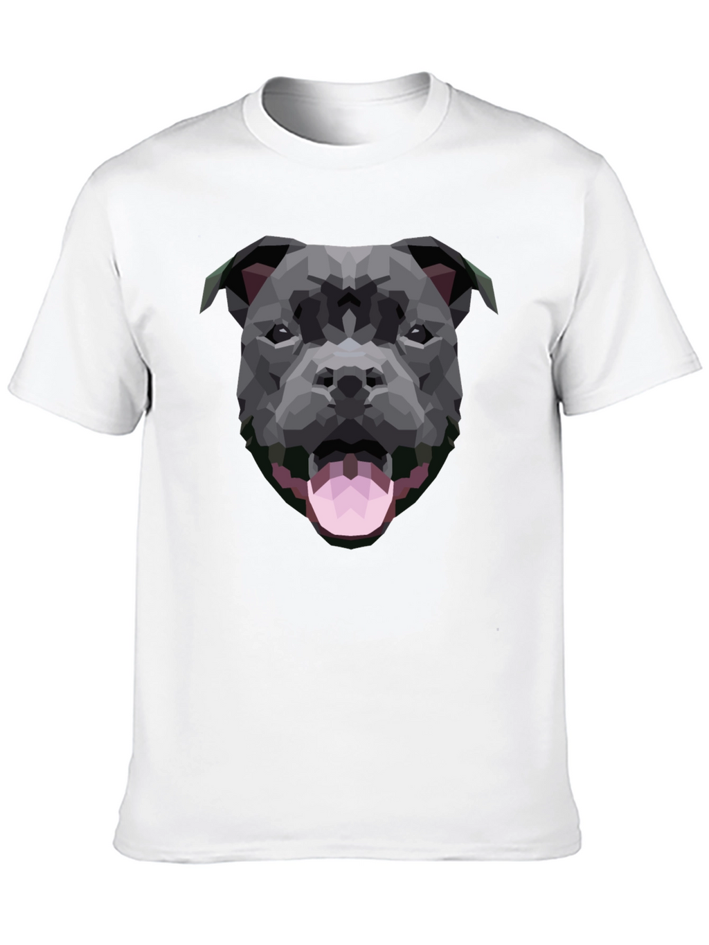 Geometric Dog Graphic Black T-Shirt