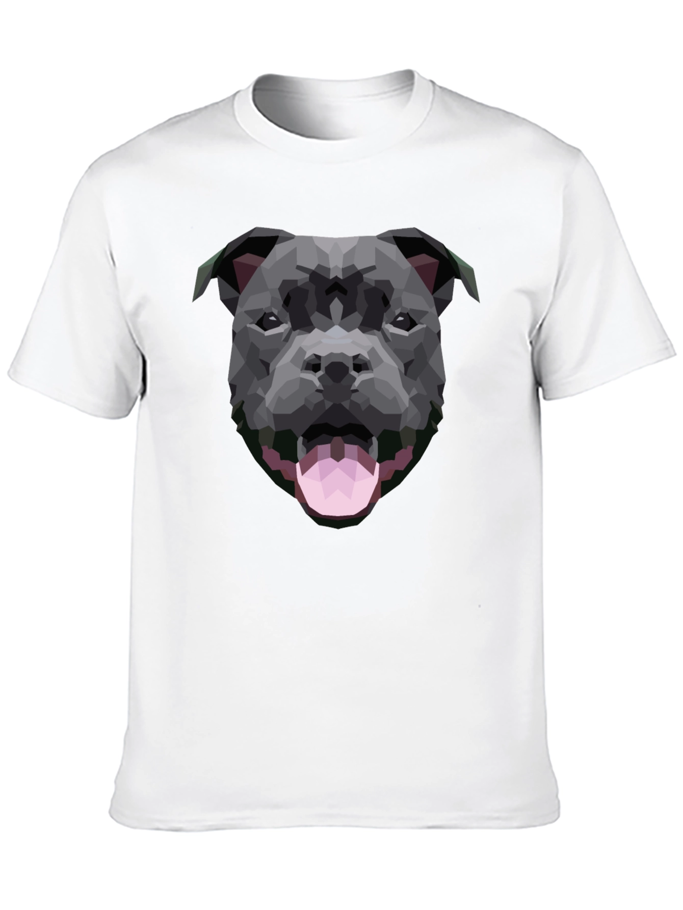 Geometric Dog Graphic Black T-Shirt