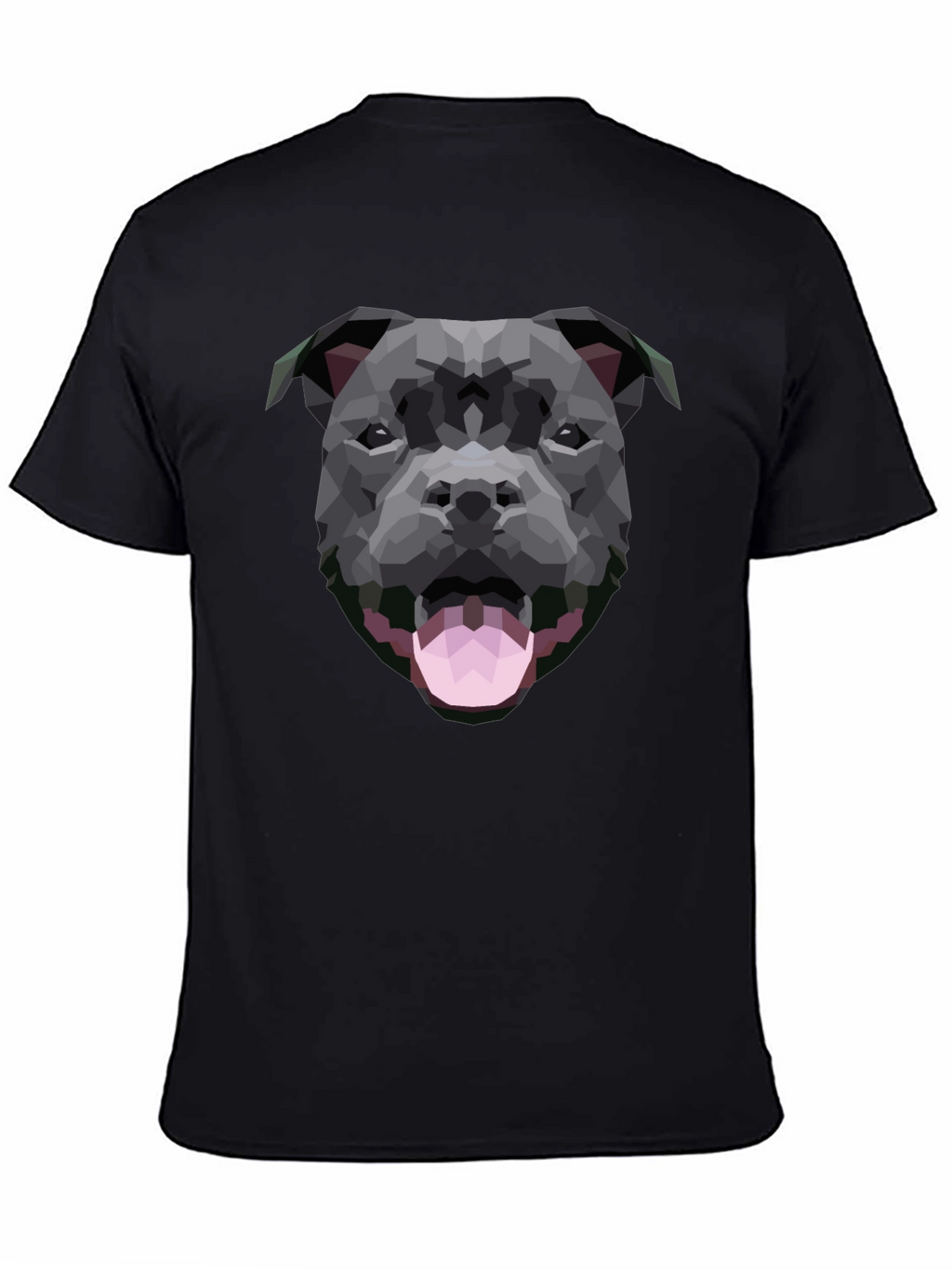 Geometric Dog Graphic Black T-Shirt