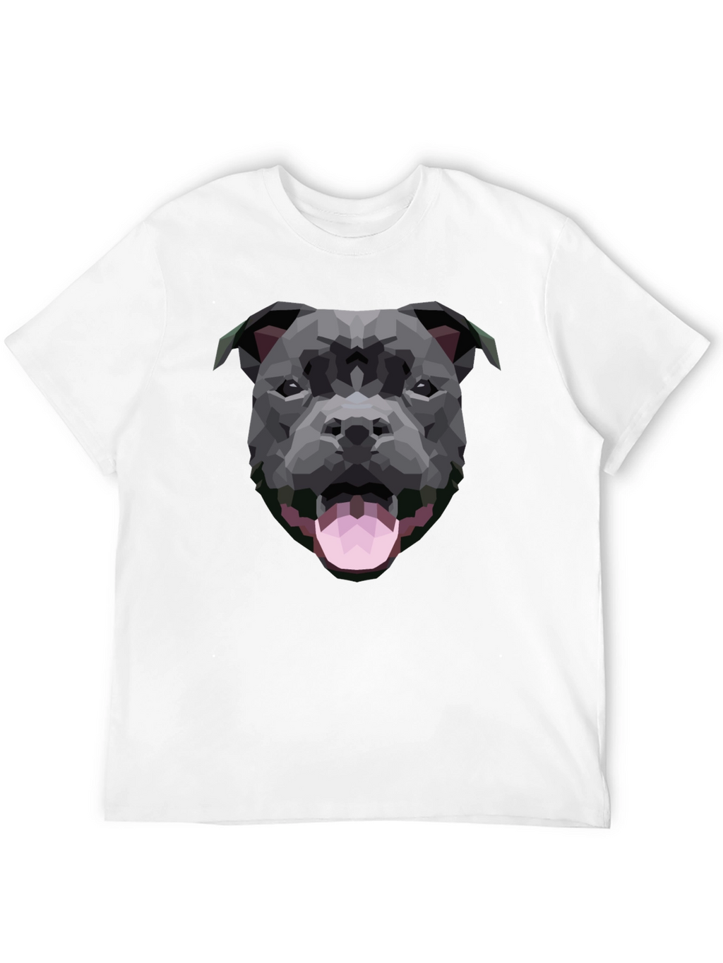 Geometric Dog Graphic Black T-Shirt