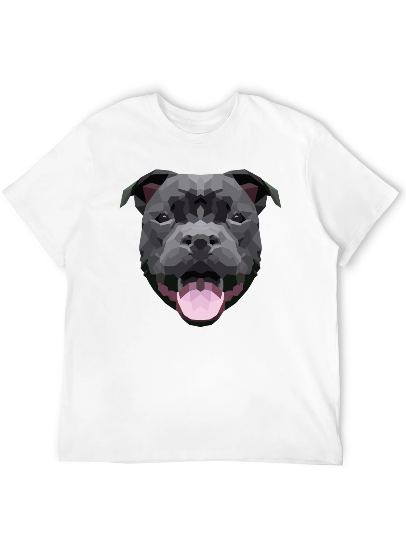 Geometric Dog Graphic Black T-Shirt