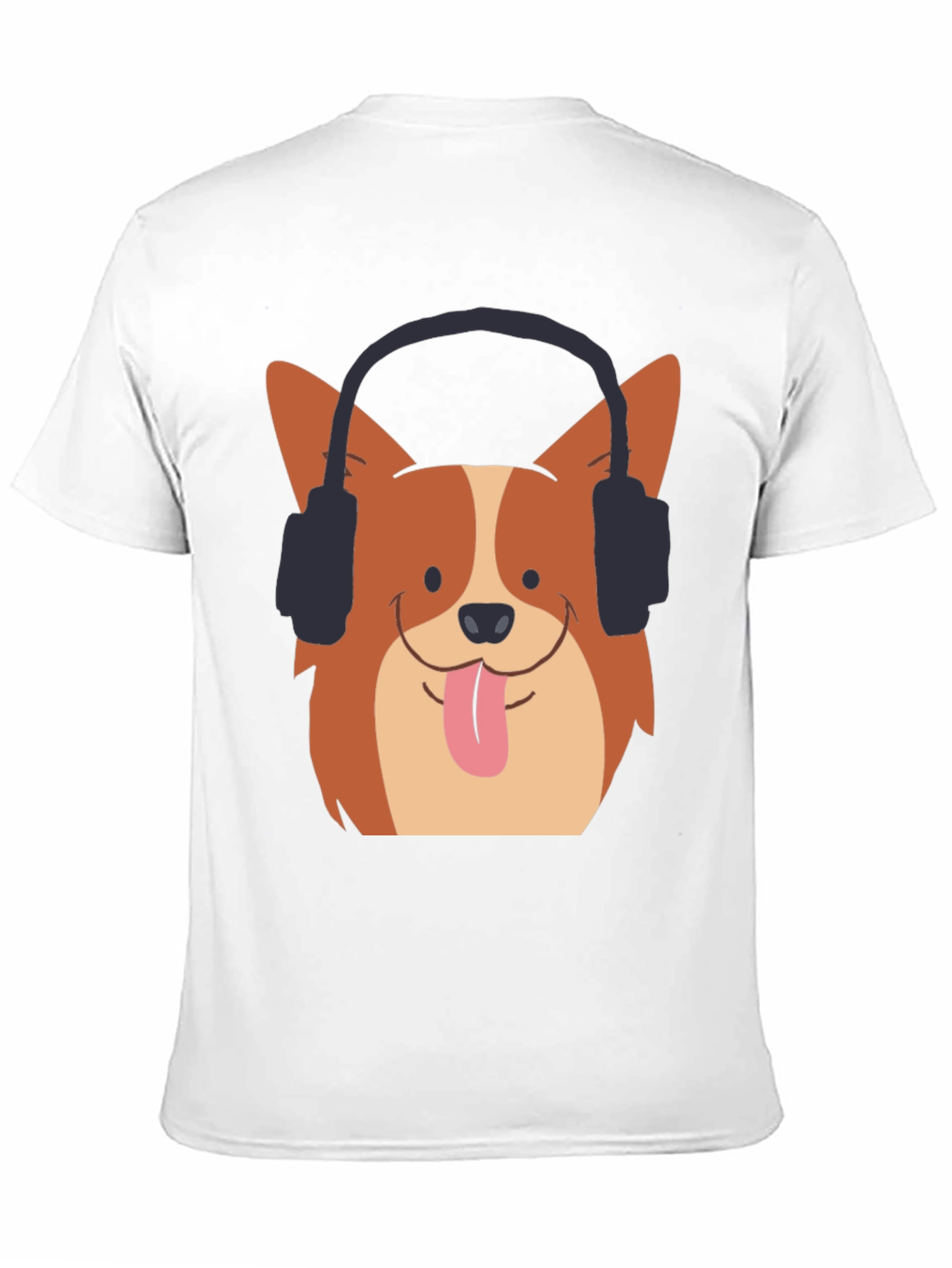 Cool Corgi Headphone Graphic Tee - Black