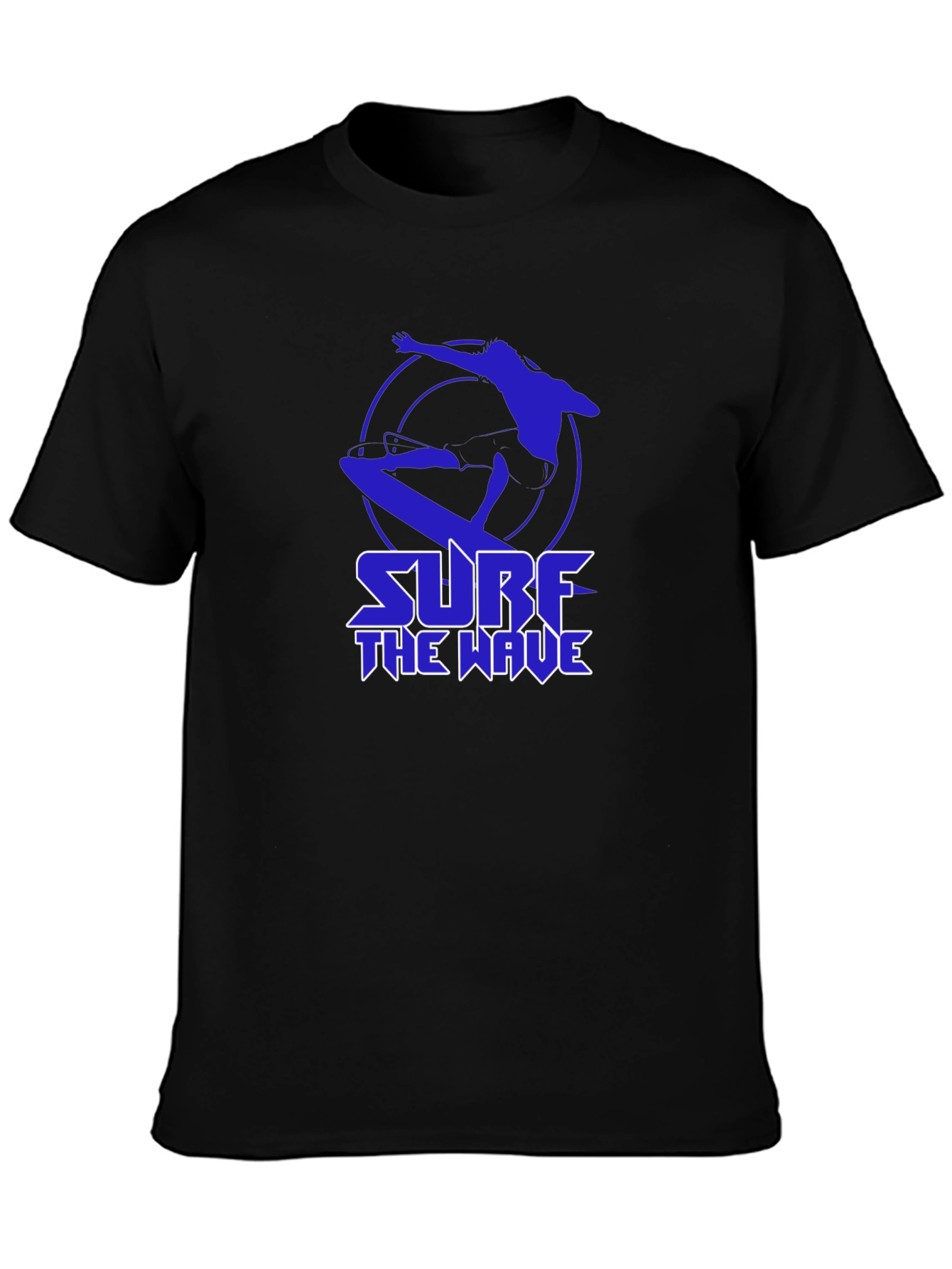Surf the Wave Graphic T-Shirt - Black