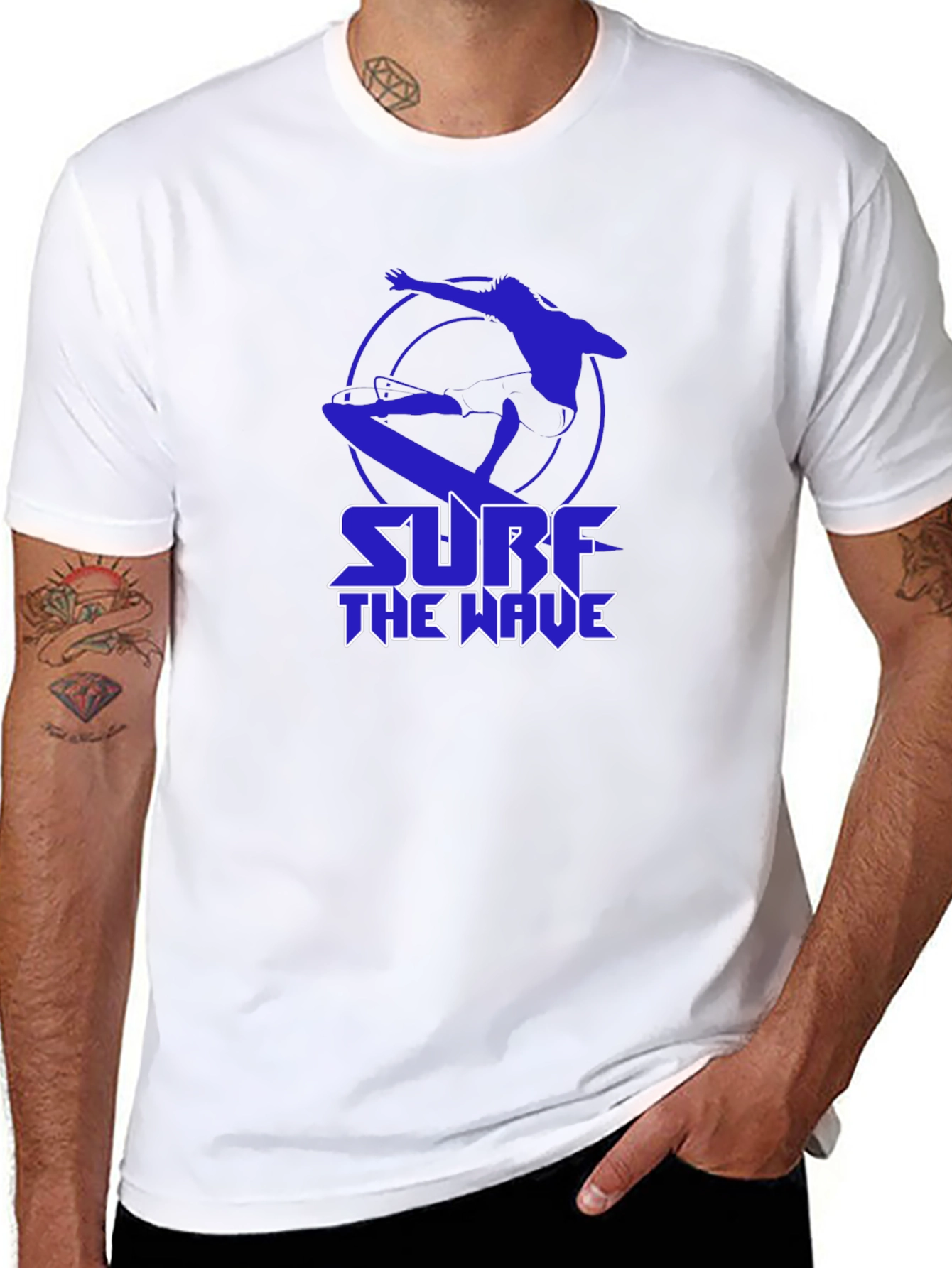Surf the Wave Graphic T-Shirt - Black