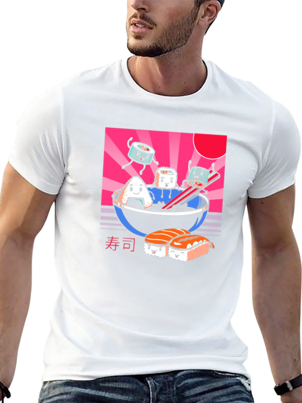 Kawaii Sushi T-Shirt - Black