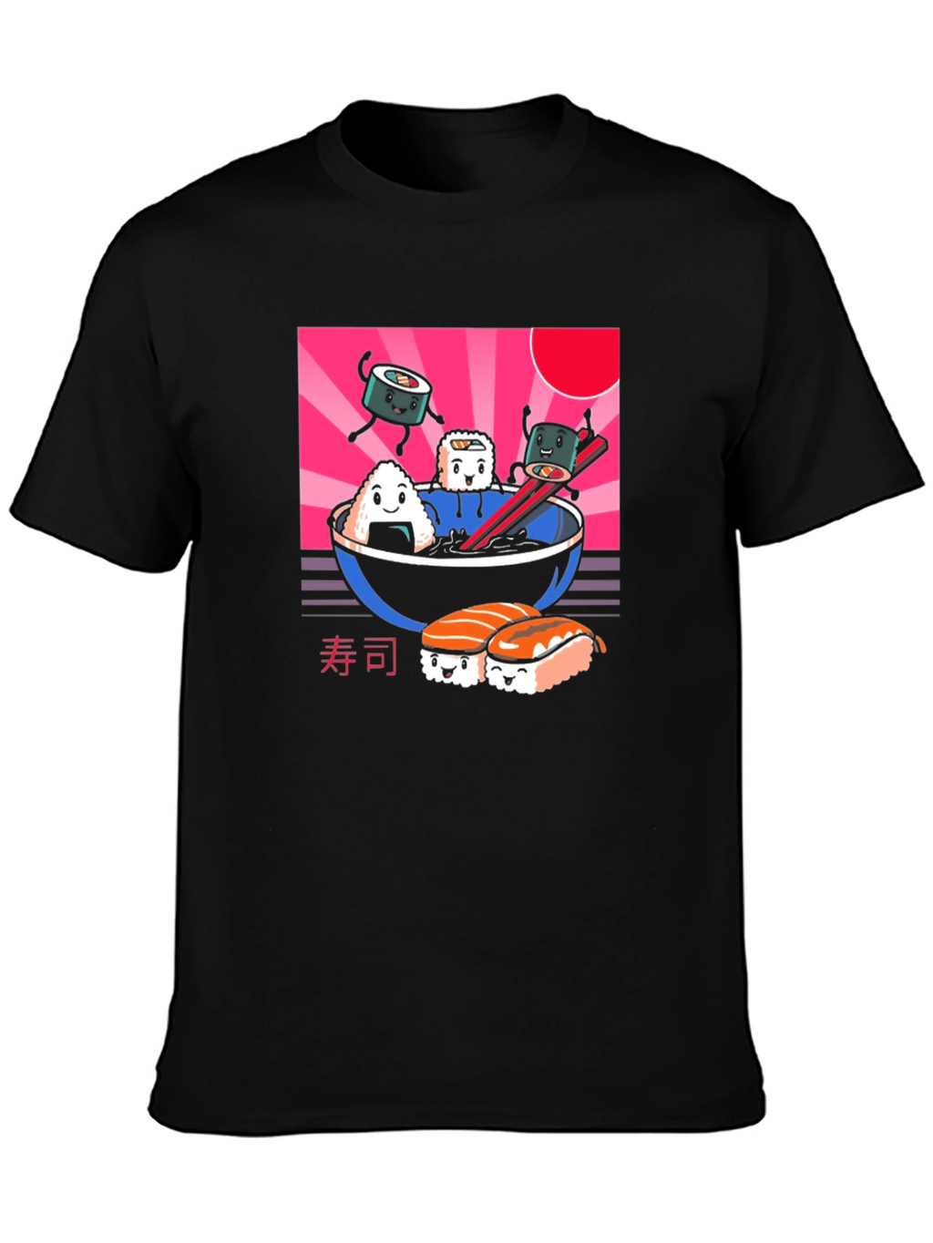 Kawaii Sushi T-Shirt - Black