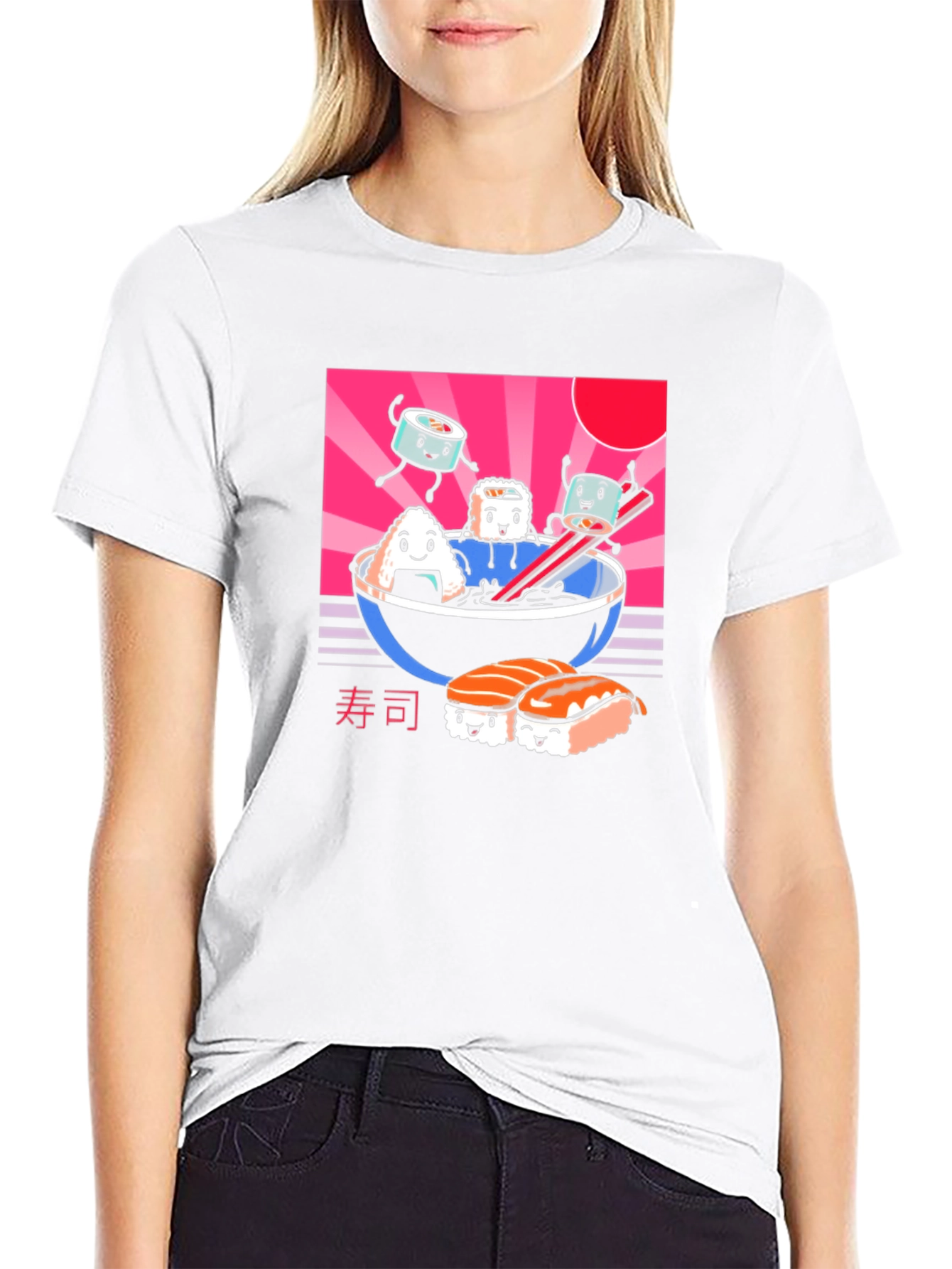 Kawaii Sushi T-Shirt - Black