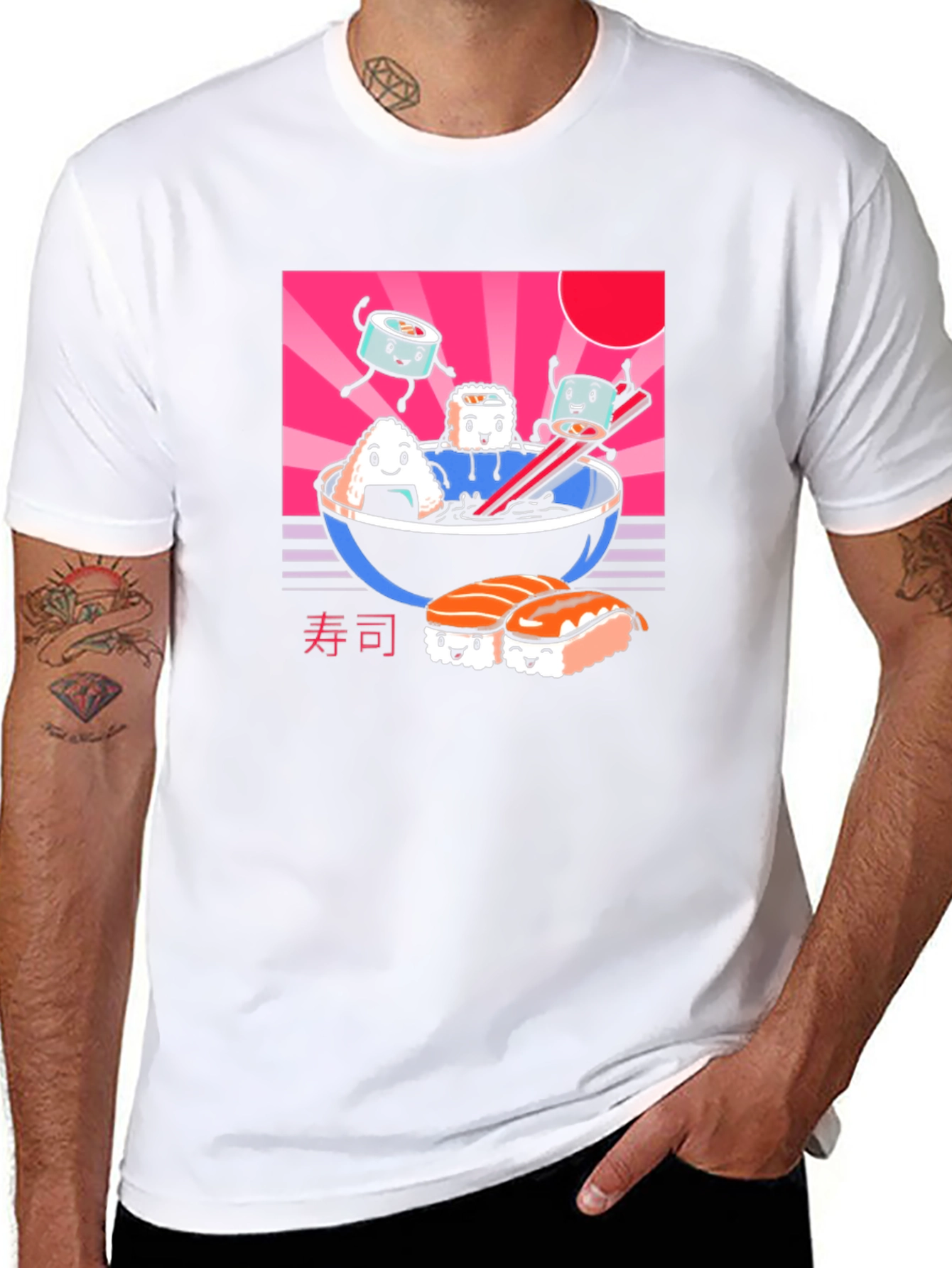 Kawaii Sushi T-Shirt - Black