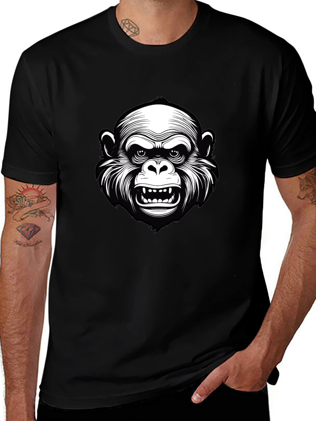Cool Gorilla Graphic Black T-Shirt