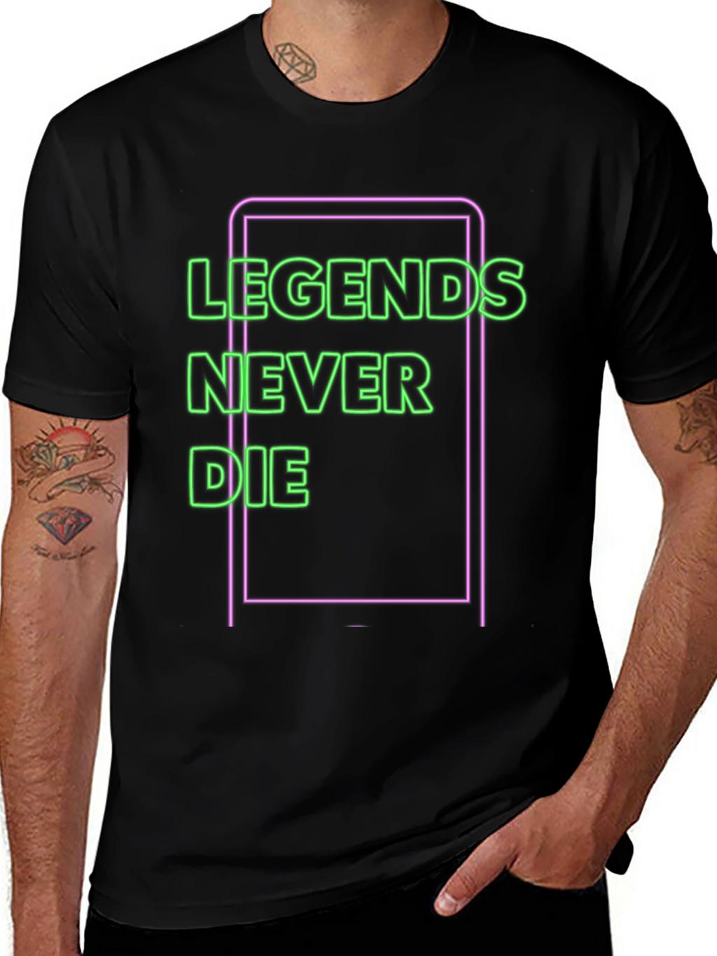 Legends Never Die Neon Graphic T-Shirt