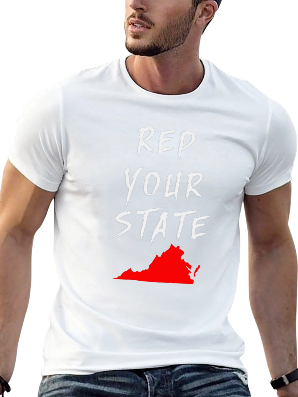 Rep Your State Black Graphic T-Shirt