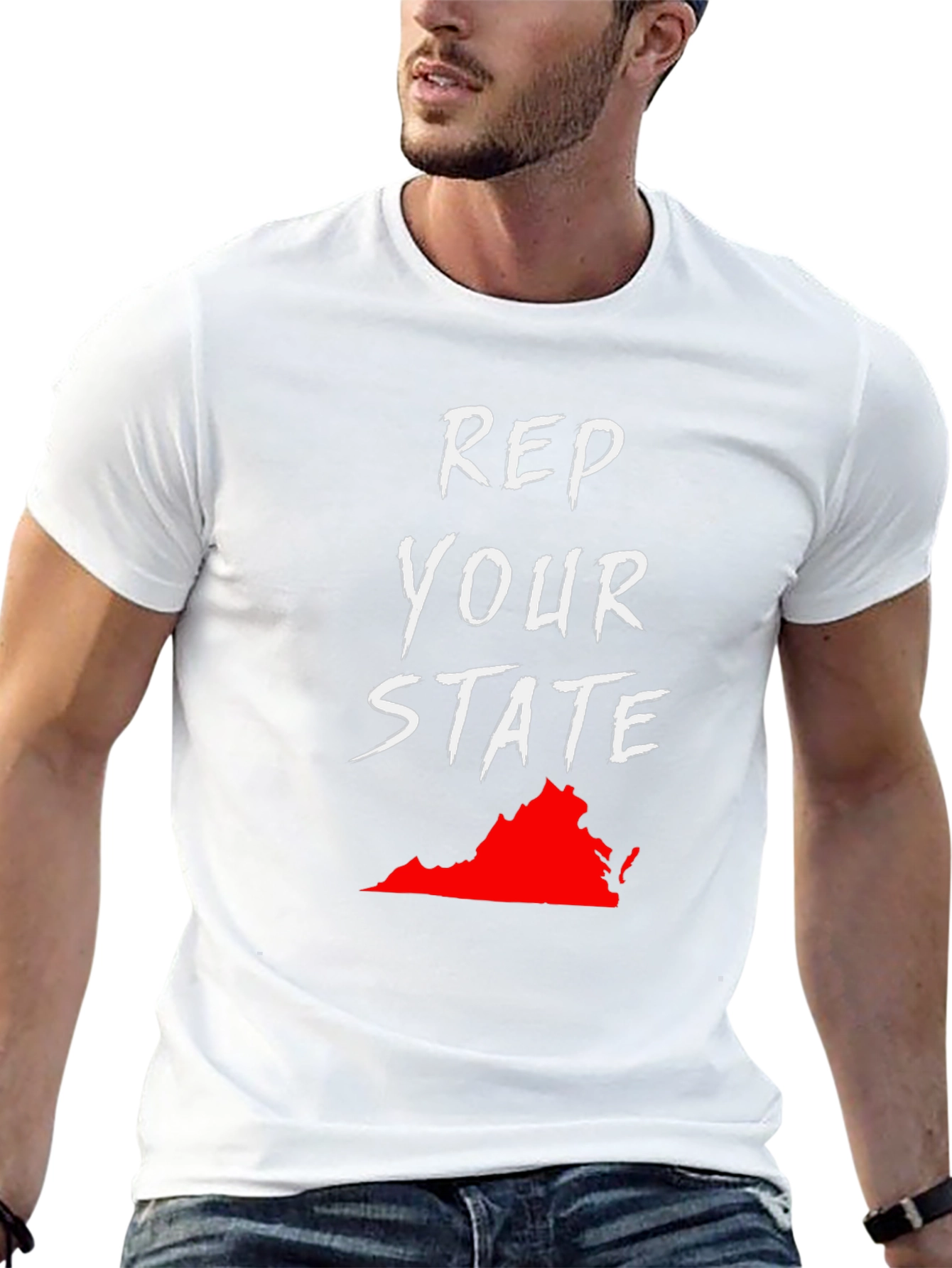 Rep Your State Black Graphic T-Shirt