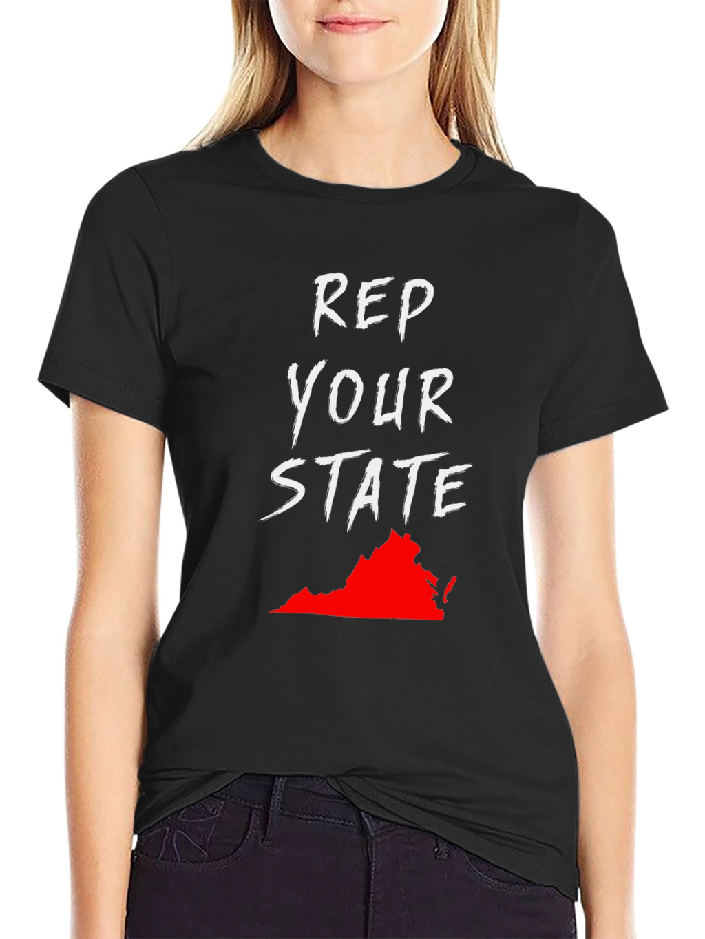 Rep Your State Black Graphic T-Shirt