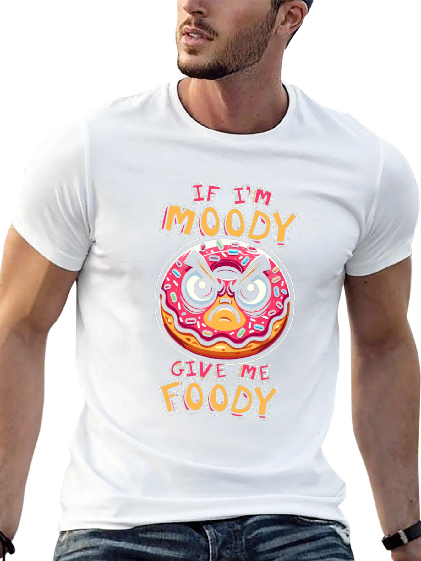 Moody Donut Graphic T-Shirt - Foodie Humor Tee