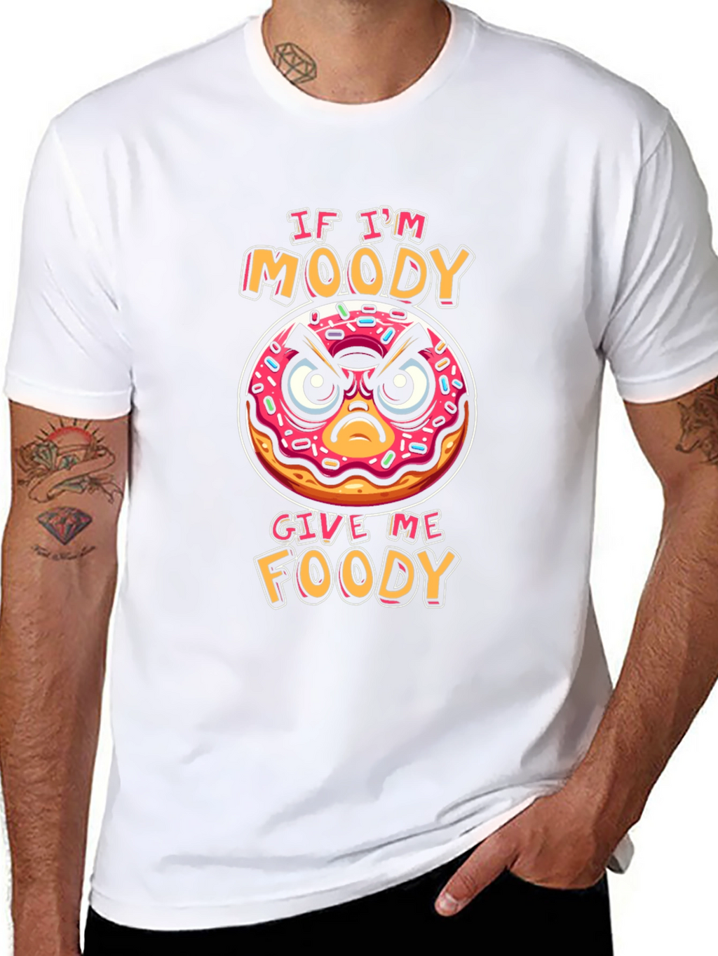 Moody Donut Graphic T-Shirt - Foodie Humor Tee