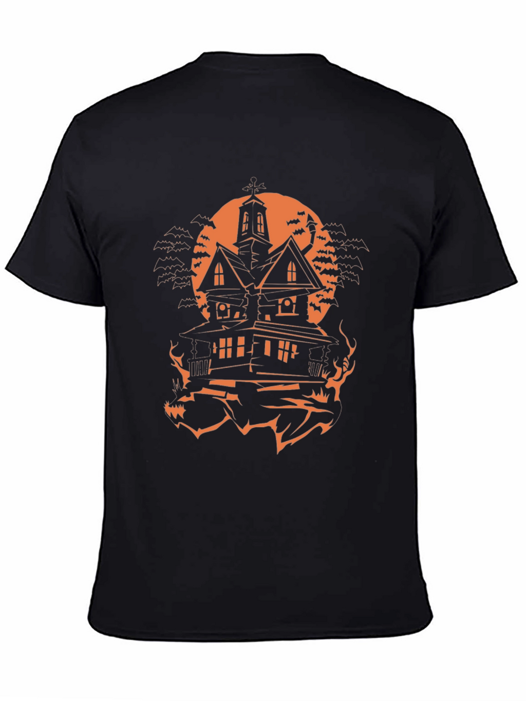 Halloween Haunted House Graphic Tee - Spooky Season