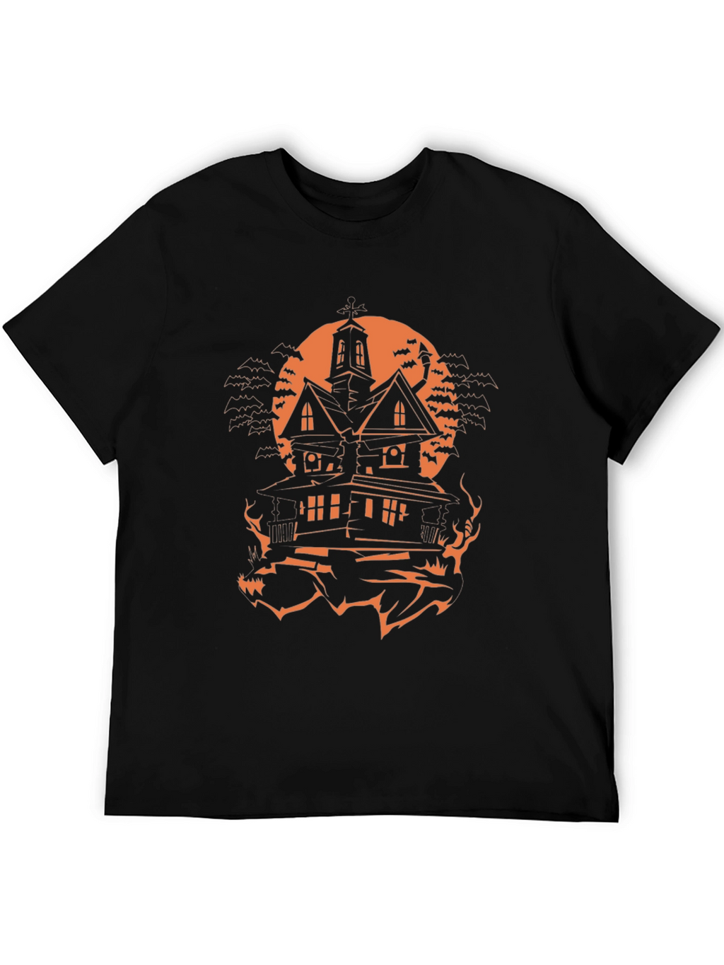 Halloween Haunted House Graphic Tee - Spooky Season