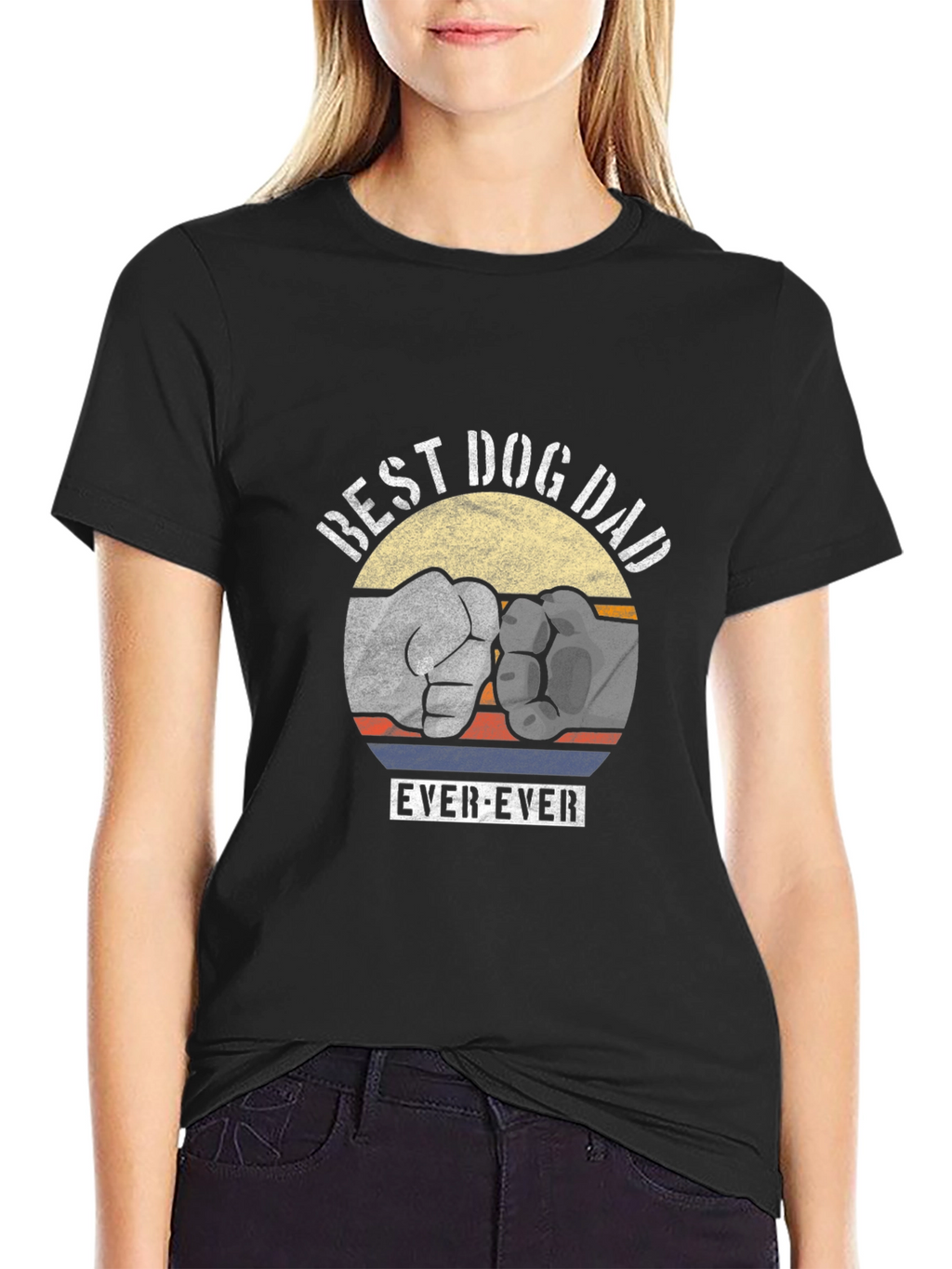 Best Dog Dad Ever Fist Bump Graphic Tee