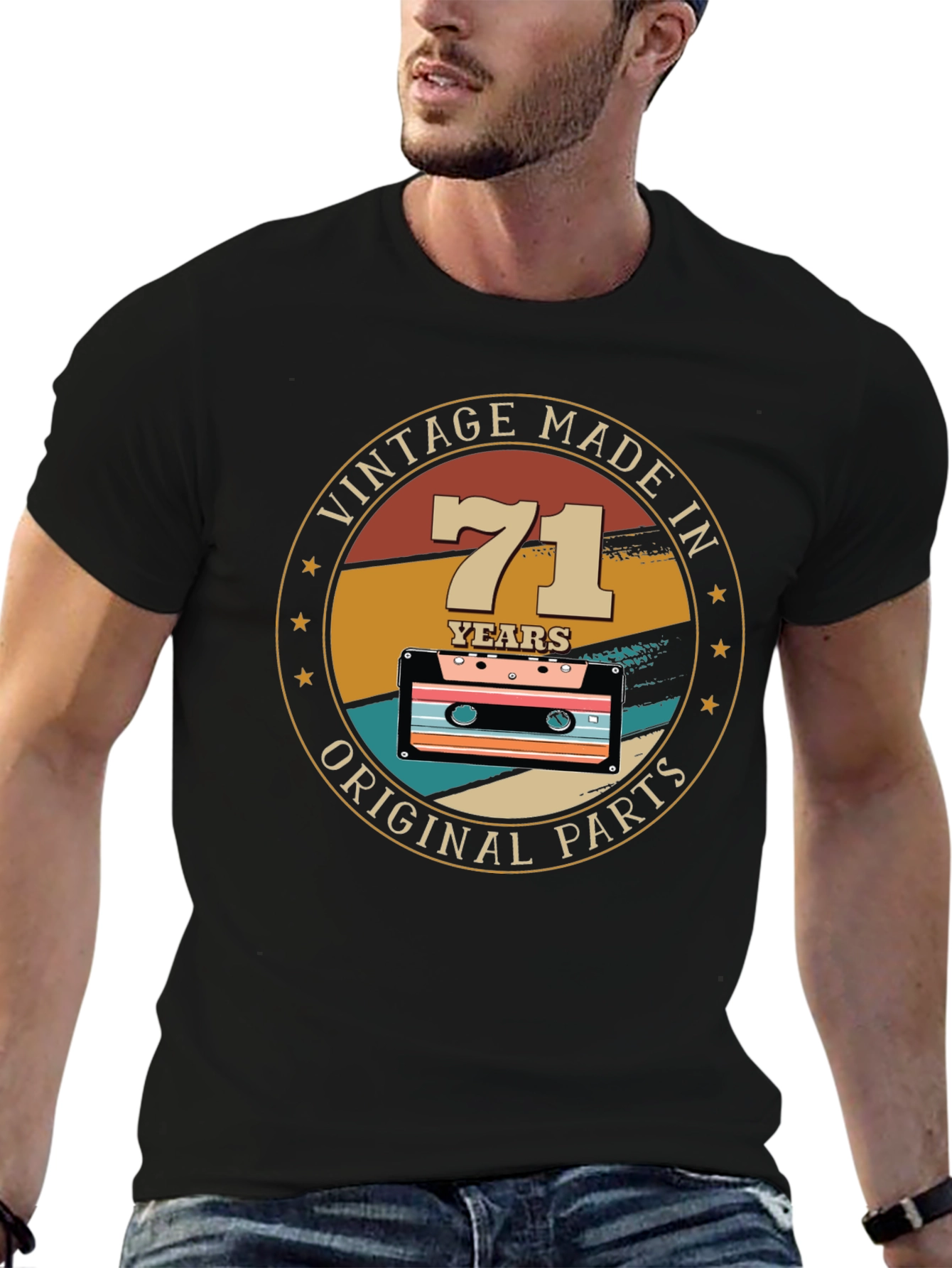 Vintage 71 Years Original Parts Graphic T-Shirt