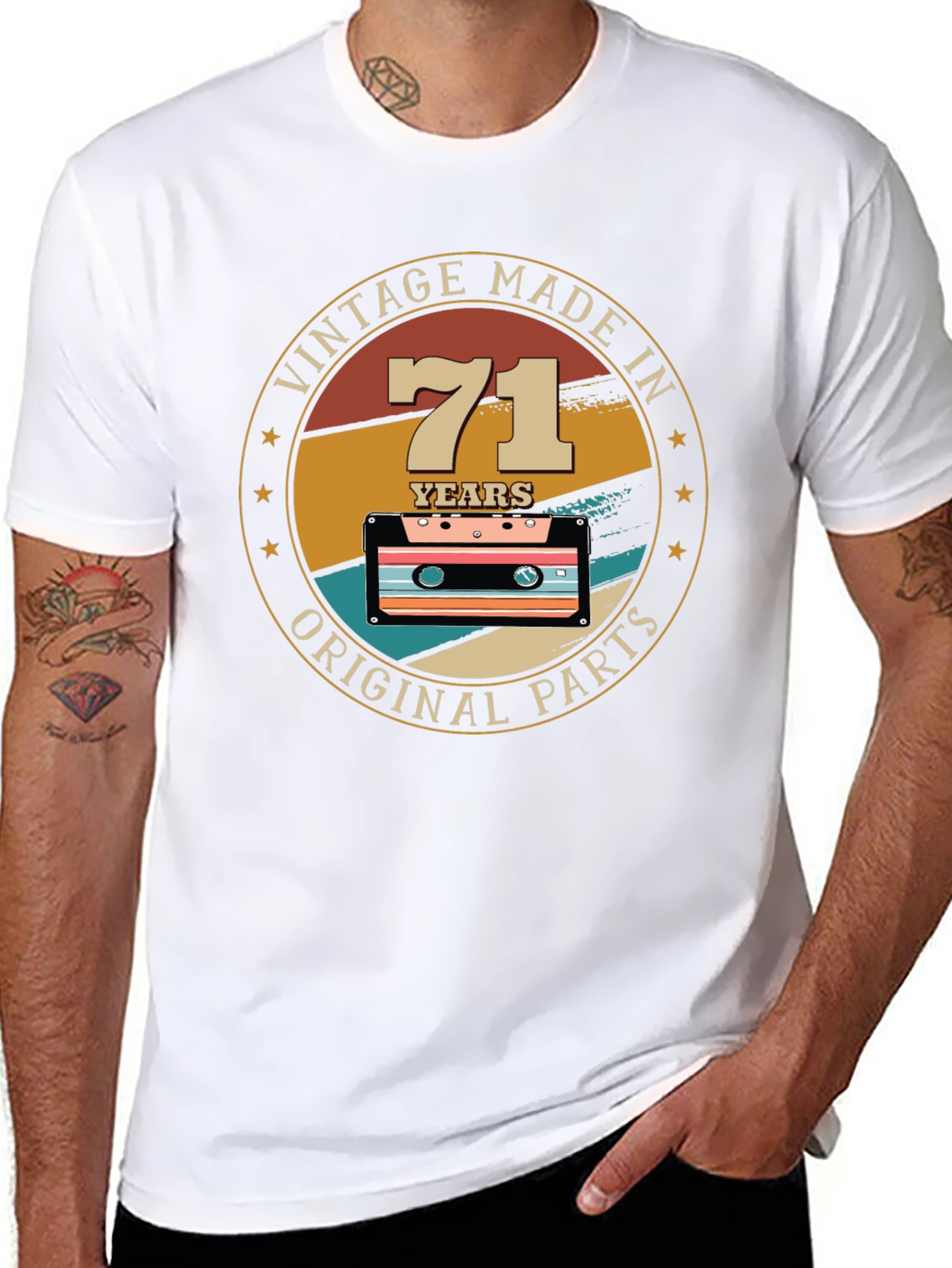 Vintage 71 Years Original Parts Graphic T-Shirt