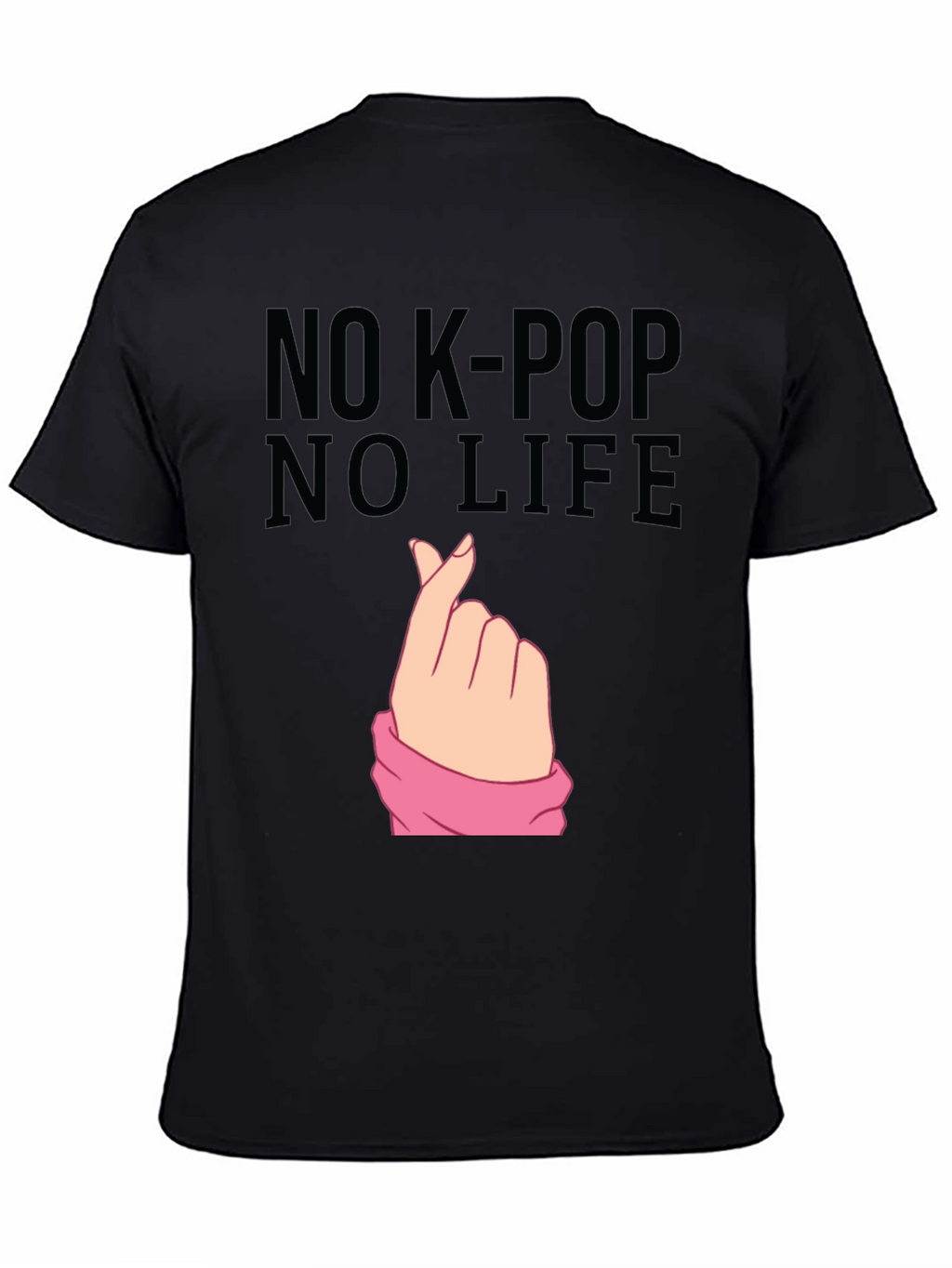 No K-Pop No Life Black Graphic Tee