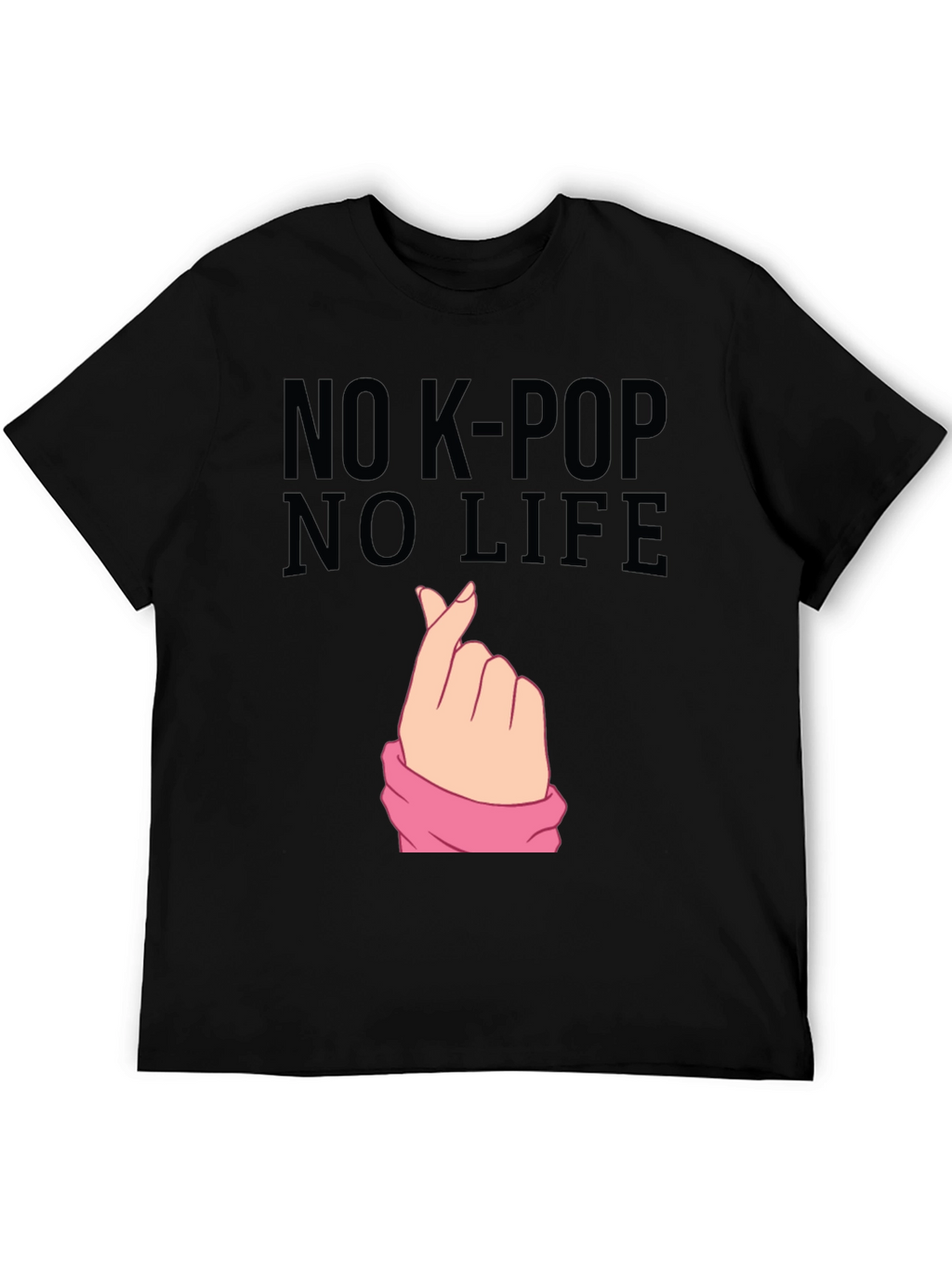 No K-Pop No Life Black Graphic Tee