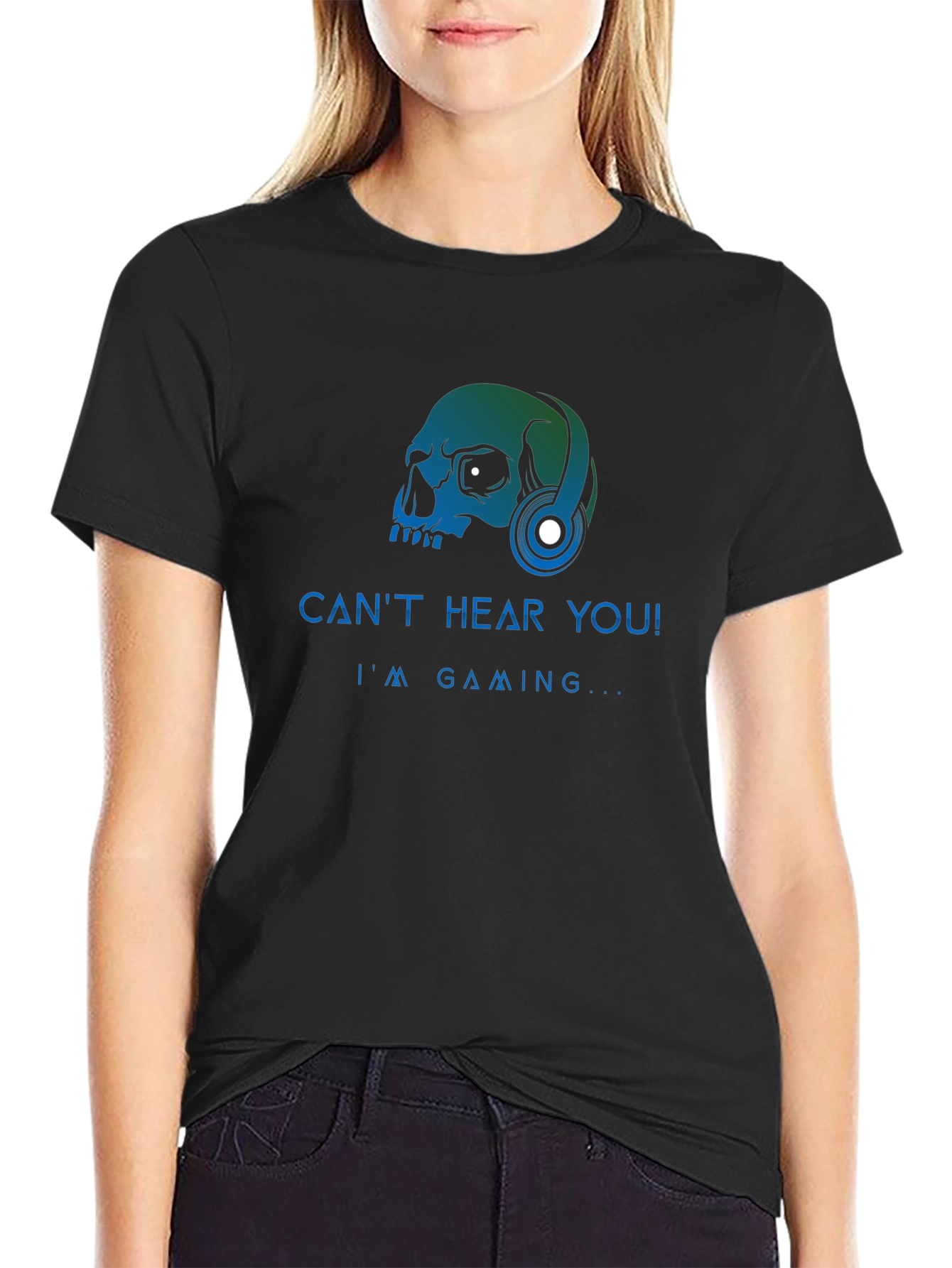 Gamer Skull Graphic Tee - Cant Hear You! T-Shirt