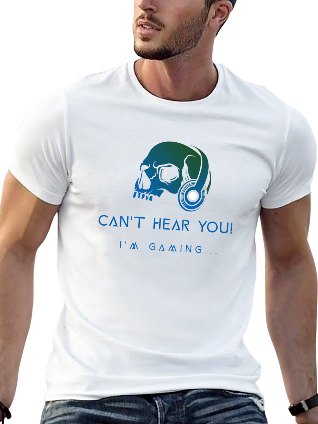 Gamer Skull Graphic Tee - Cant Hear You! T-Shirt