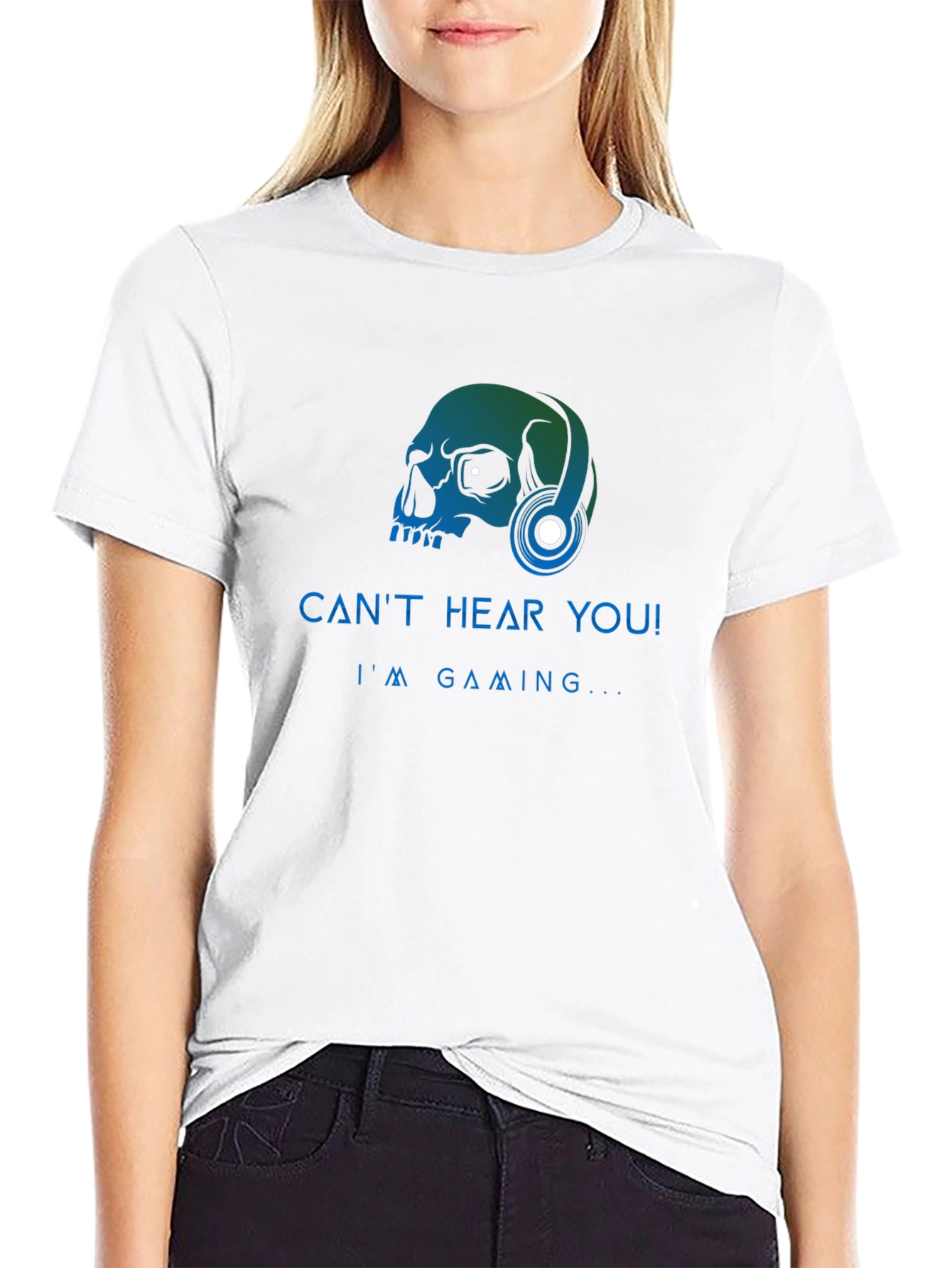 Gamer Skull Graphic Tee - Cant Hear You! T-Shirt
