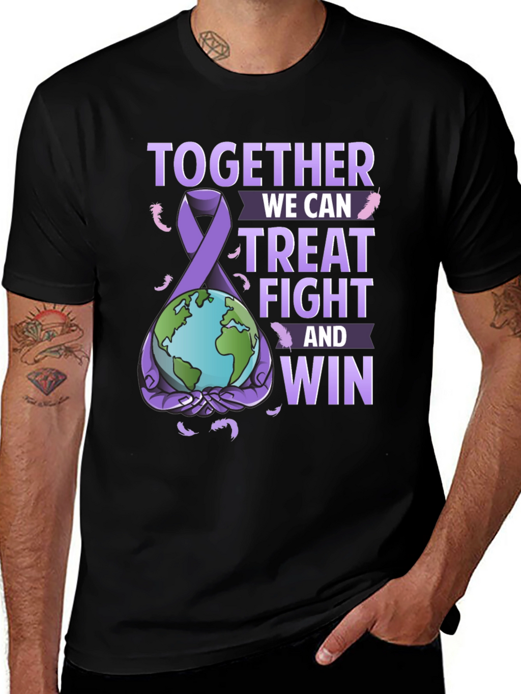 Together We Can Black Graphic T-Shirt