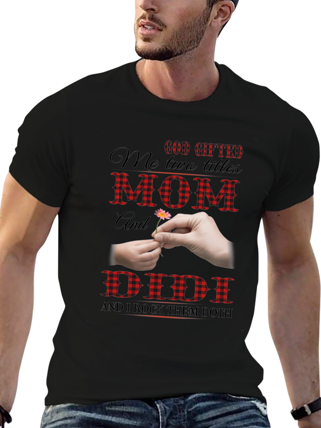 God Gifted Mom and Didi Black T-Shirt