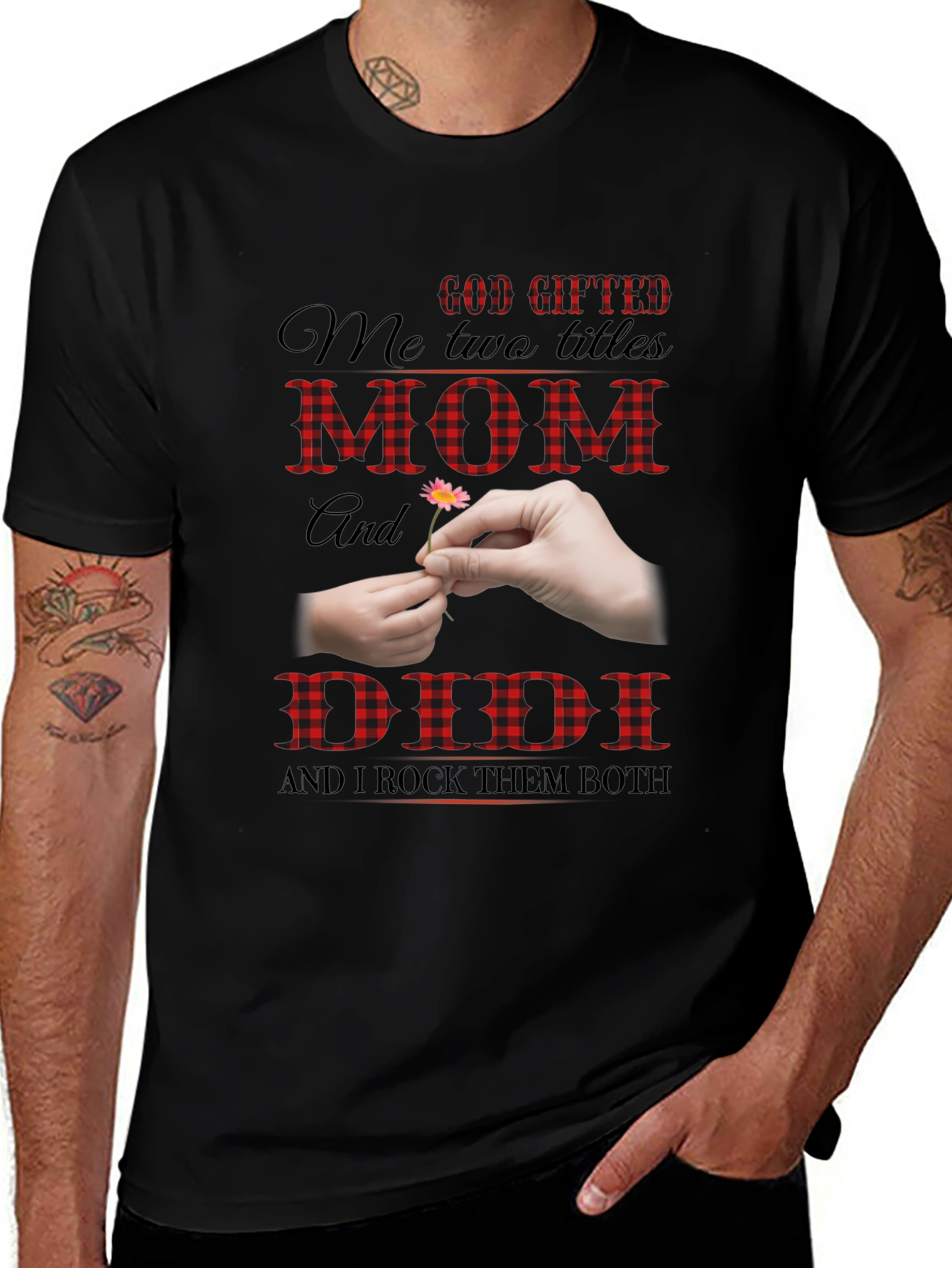 God Gifted Mom and Didi Black T-Shirt
