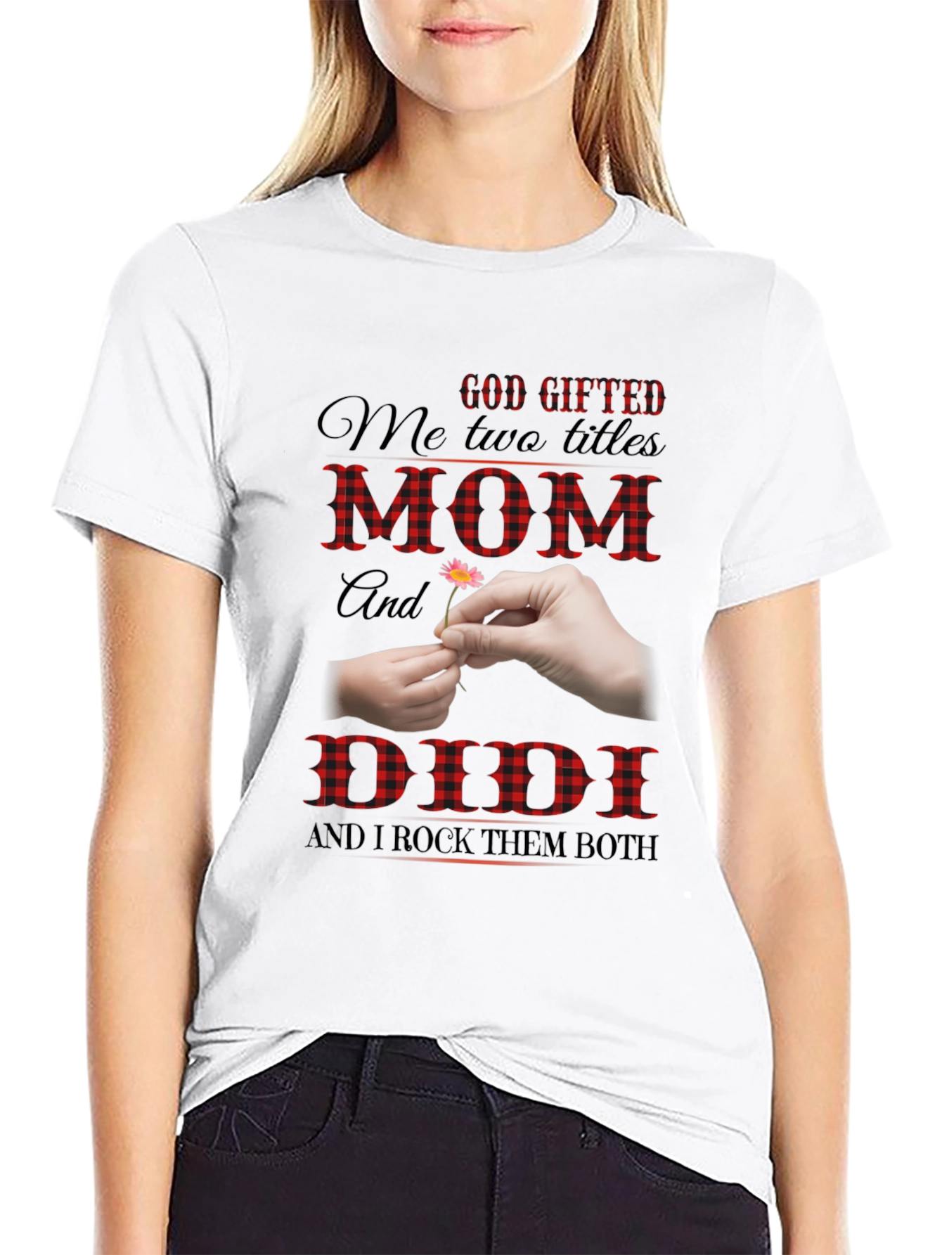 God Gifted Mom and Didi Black T-Shirt