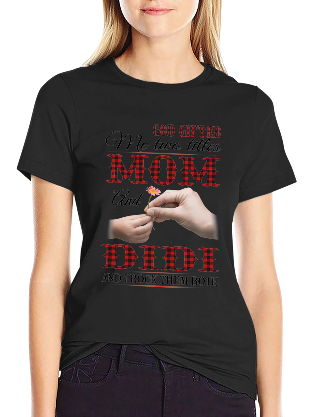 God Gifted Mom and Didi Black T-Shirt