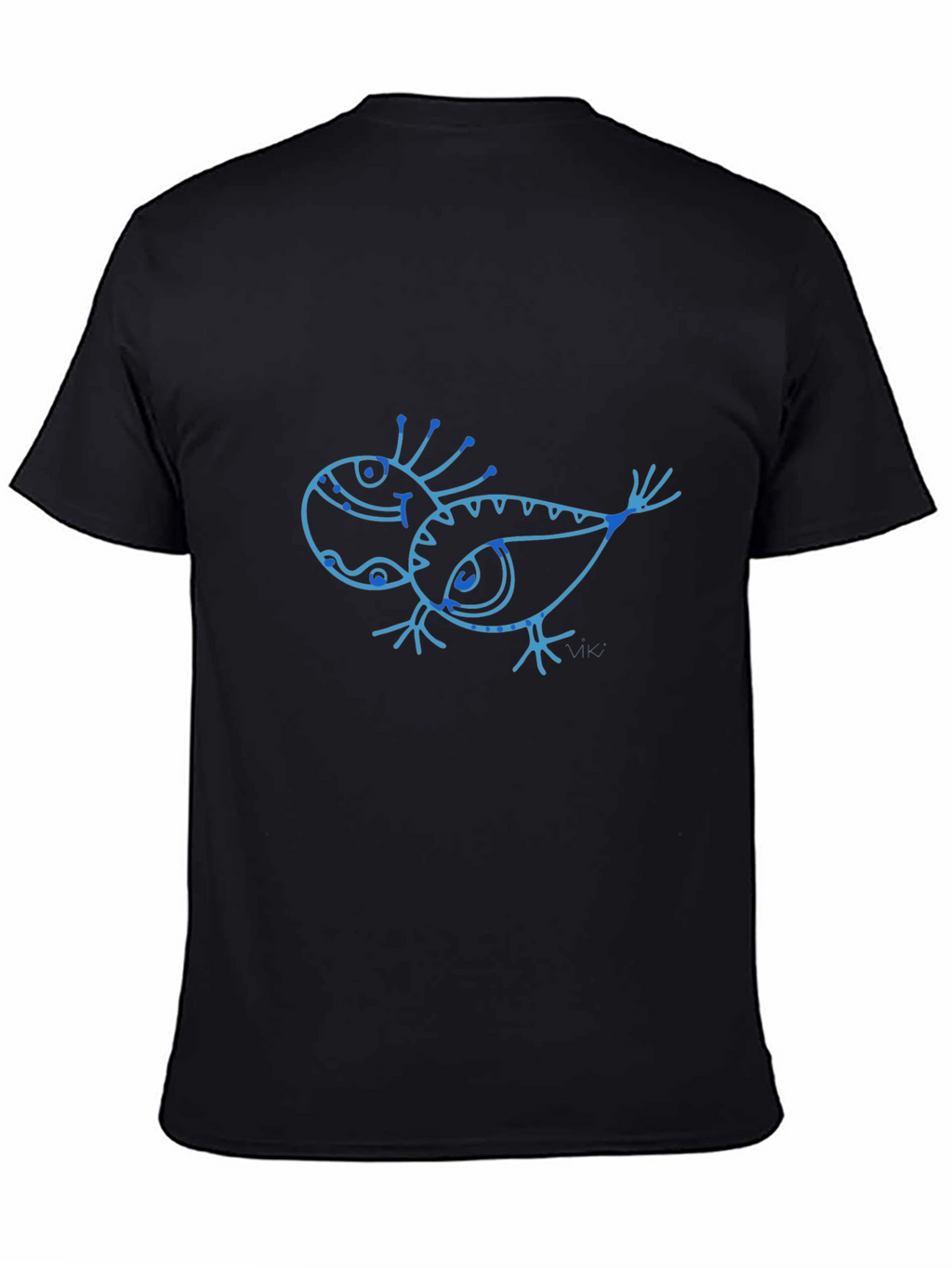 Unique Creature Graphic Tee - Black Cotton Shirt