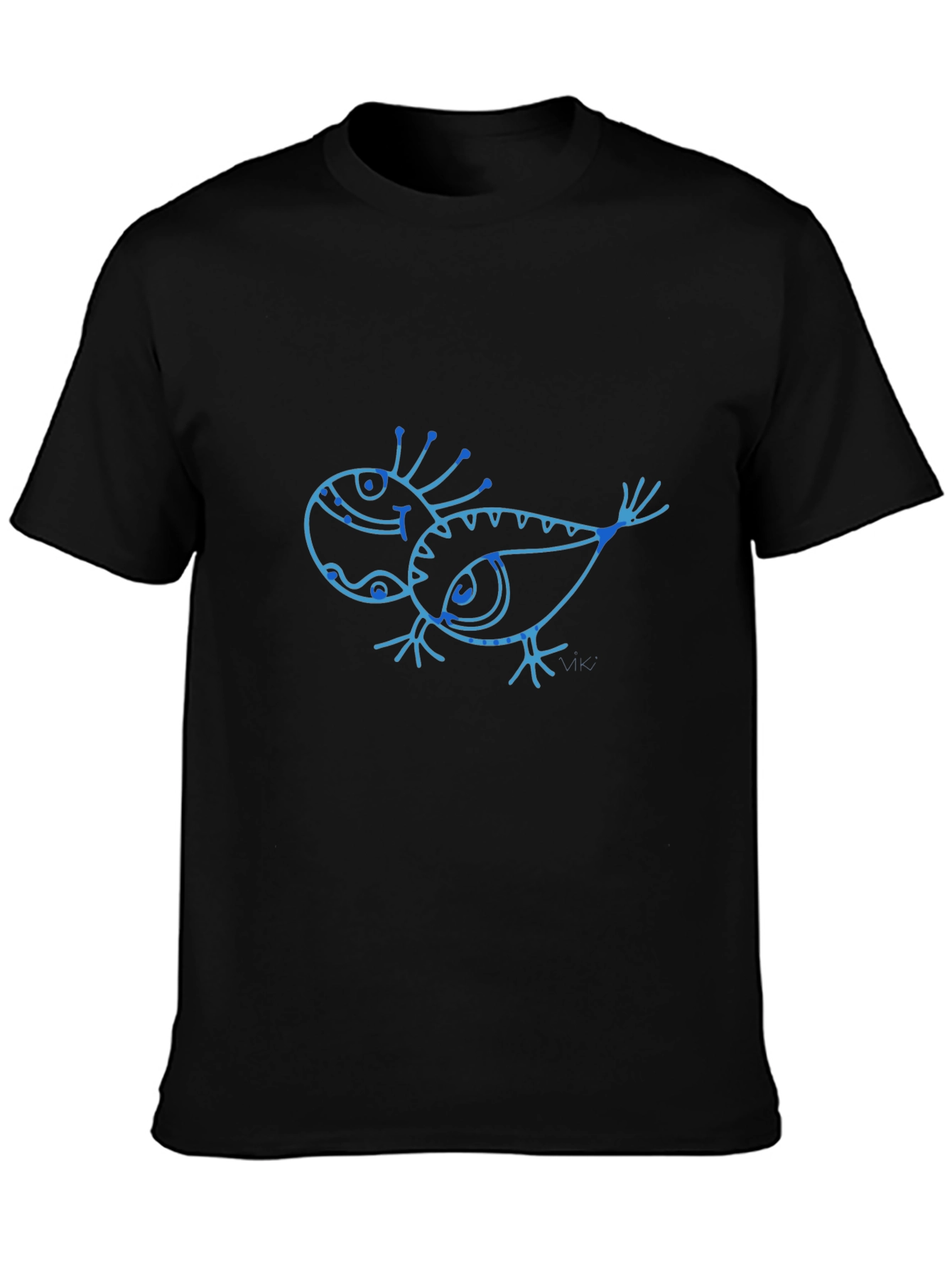 Unique Creature Graphic Tee - Black Cotton Shirt